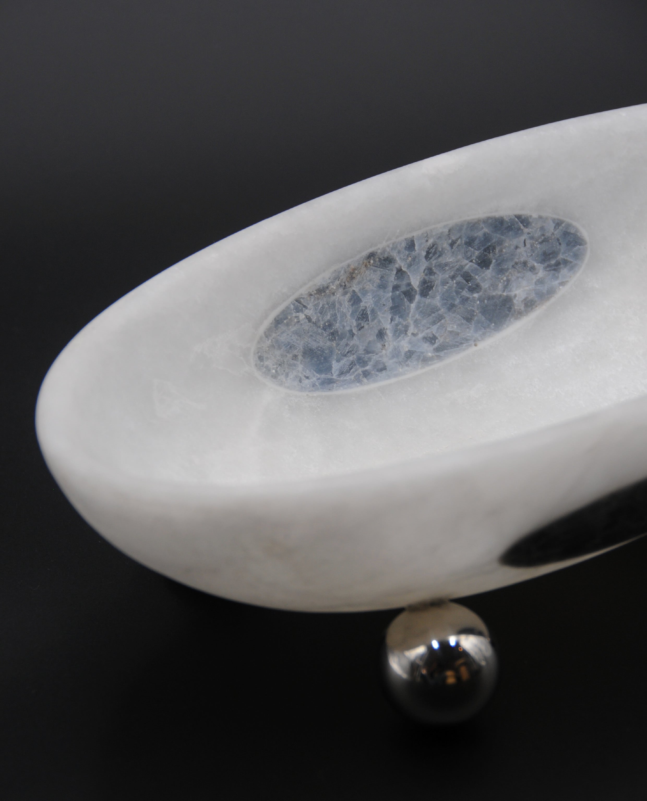 Orbit Bowl, in Stone and Steel — close-up