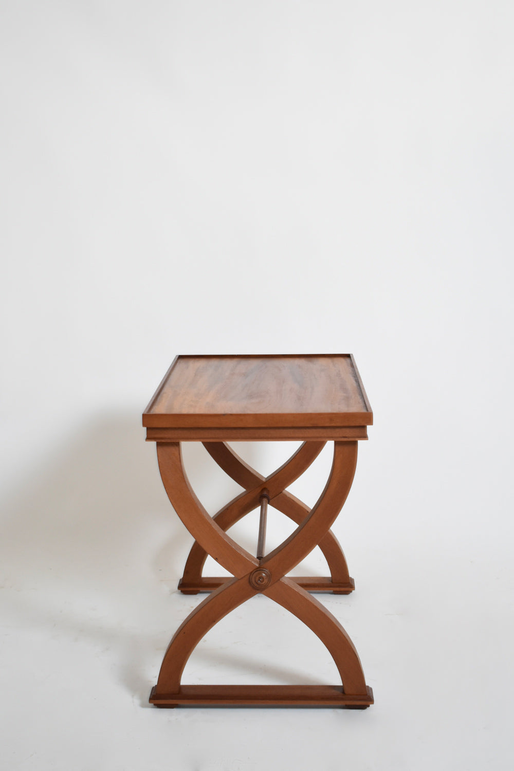 Curule neoclassical side table, 1940s — lifestyle setting