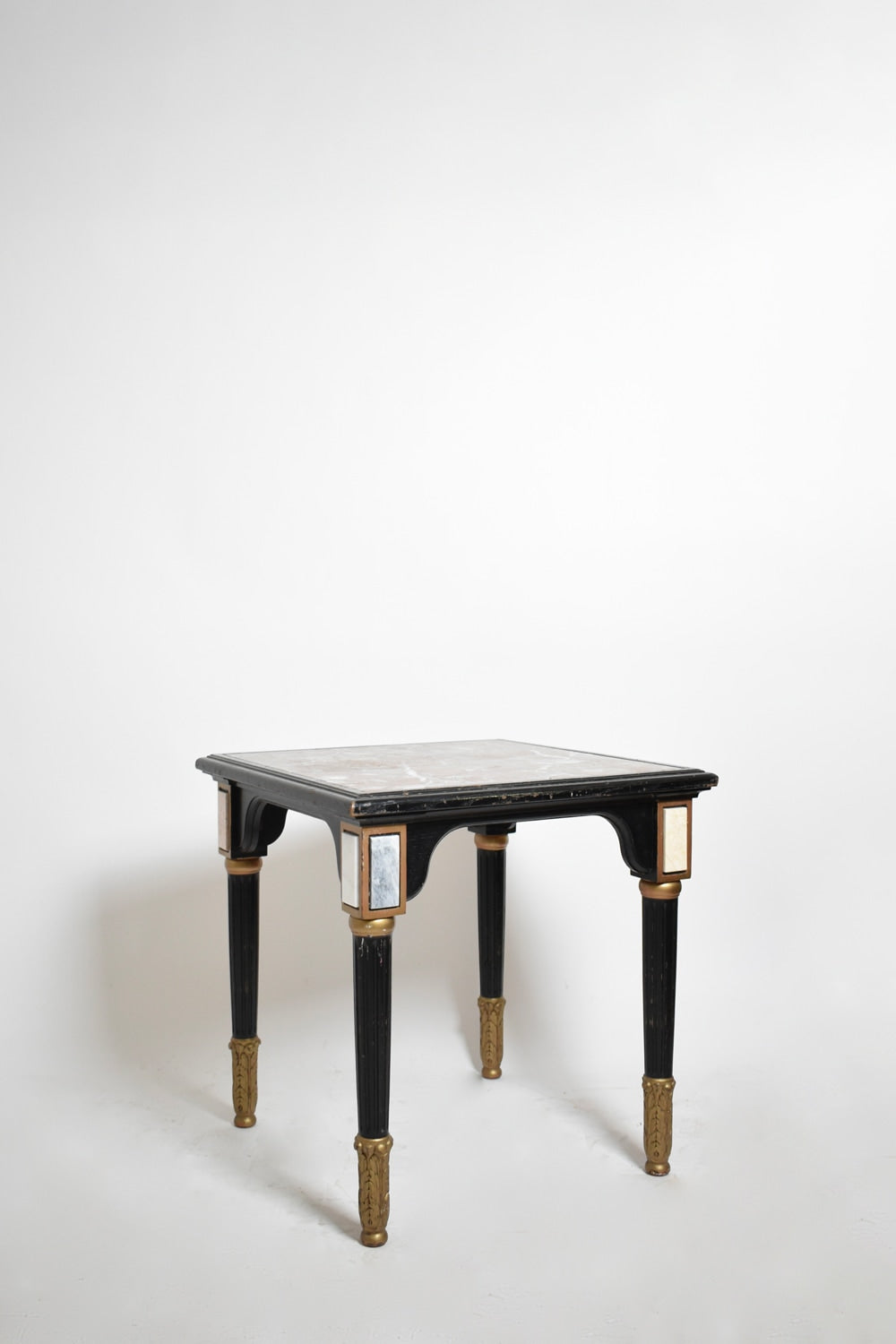 Louis XVI style ebonised pedestal table, 1930s. — lifestyle setting