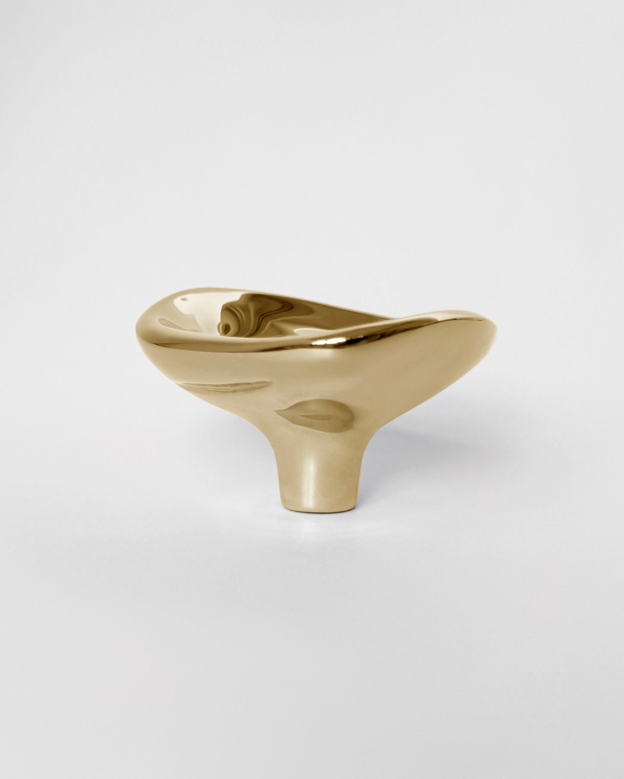 Ripple Hook - Small - Brass — angled view on white background
