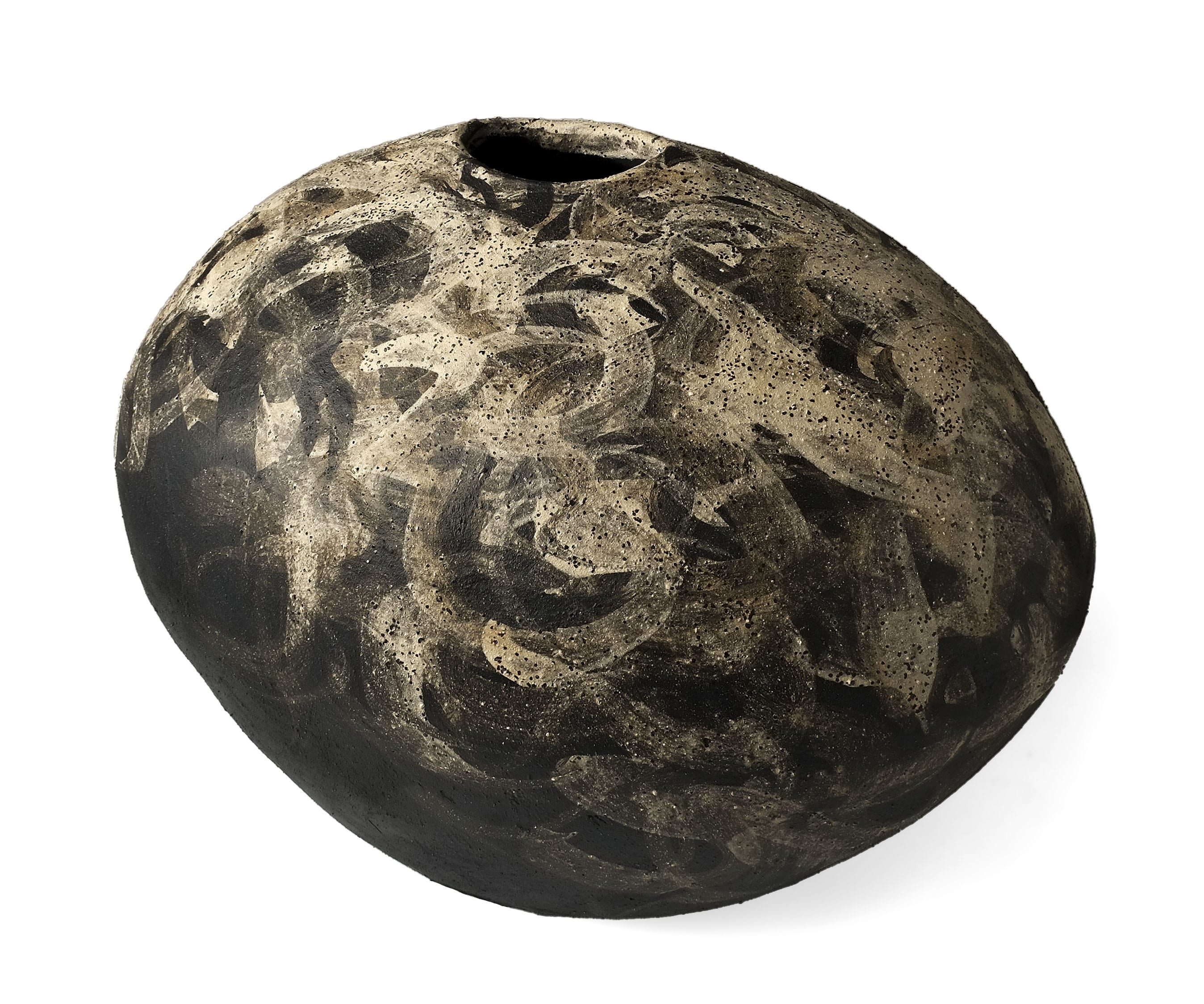 Organic Modernism Vessel in Ceramic - Gestural Earth Collection — detail view
