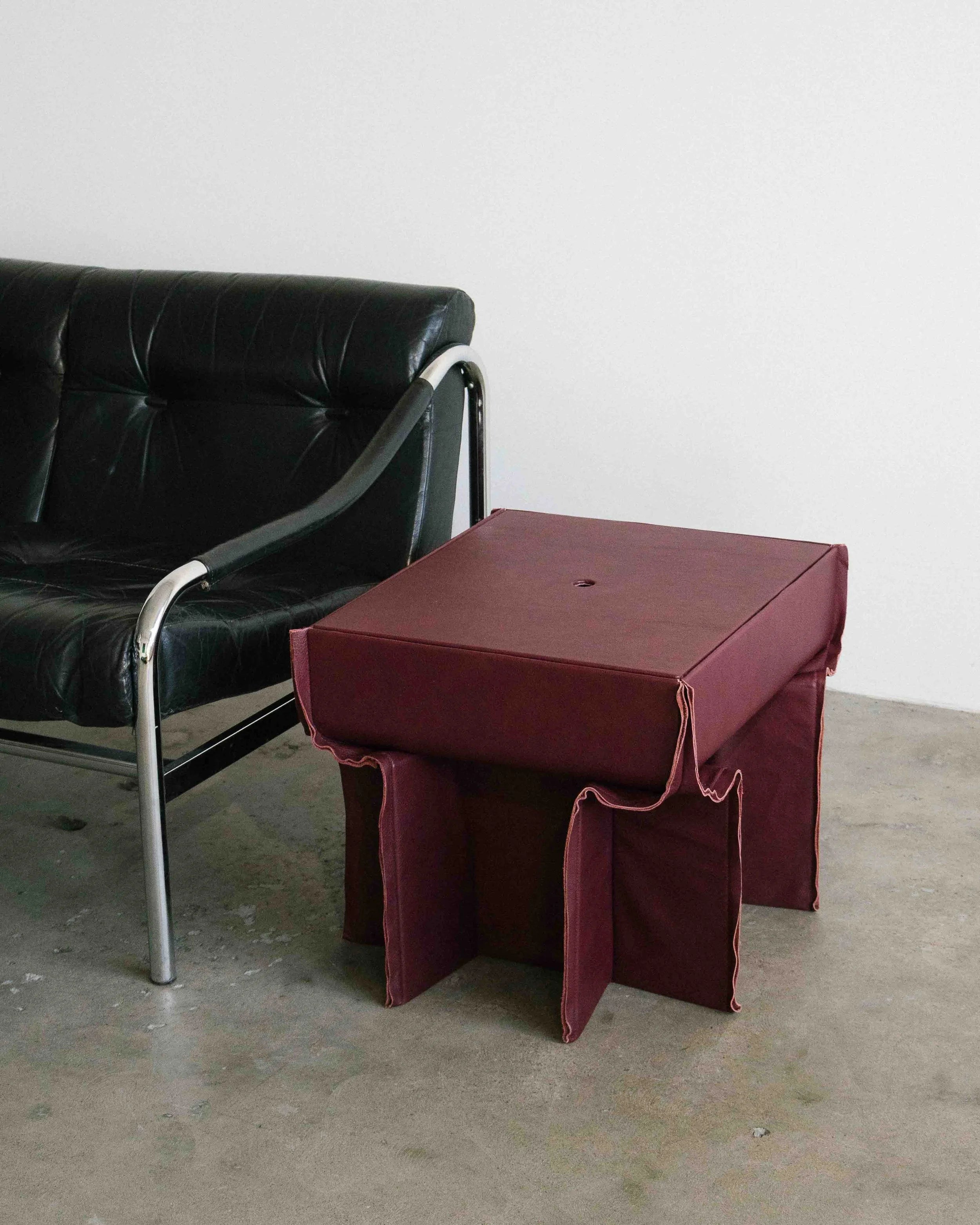 FINN Leather Side Table by Séjour Studio — in context