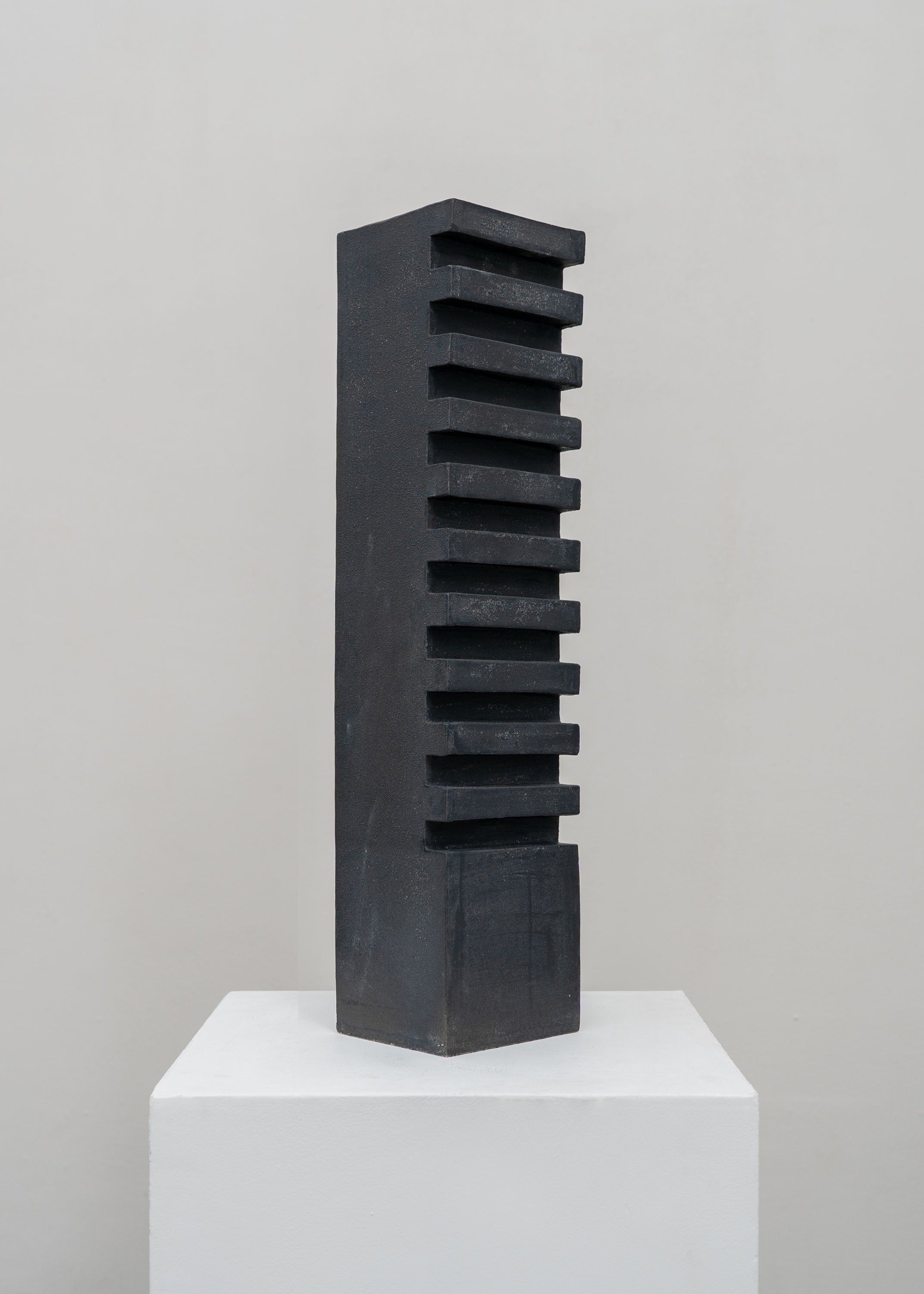 Tall Sculptural Stoneware Vessel by Tom Roberts | The Oblist — handcrafted black stoneware