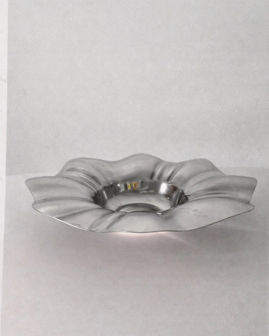 1950s Vintage German Metal Flower Bowl — lifestyle setting