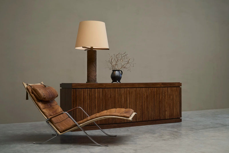 Fabricius & Kastholm FK 87 'Grasshopper' Lounge Chair in Patinated Cognac Leather, 1960s — detail view