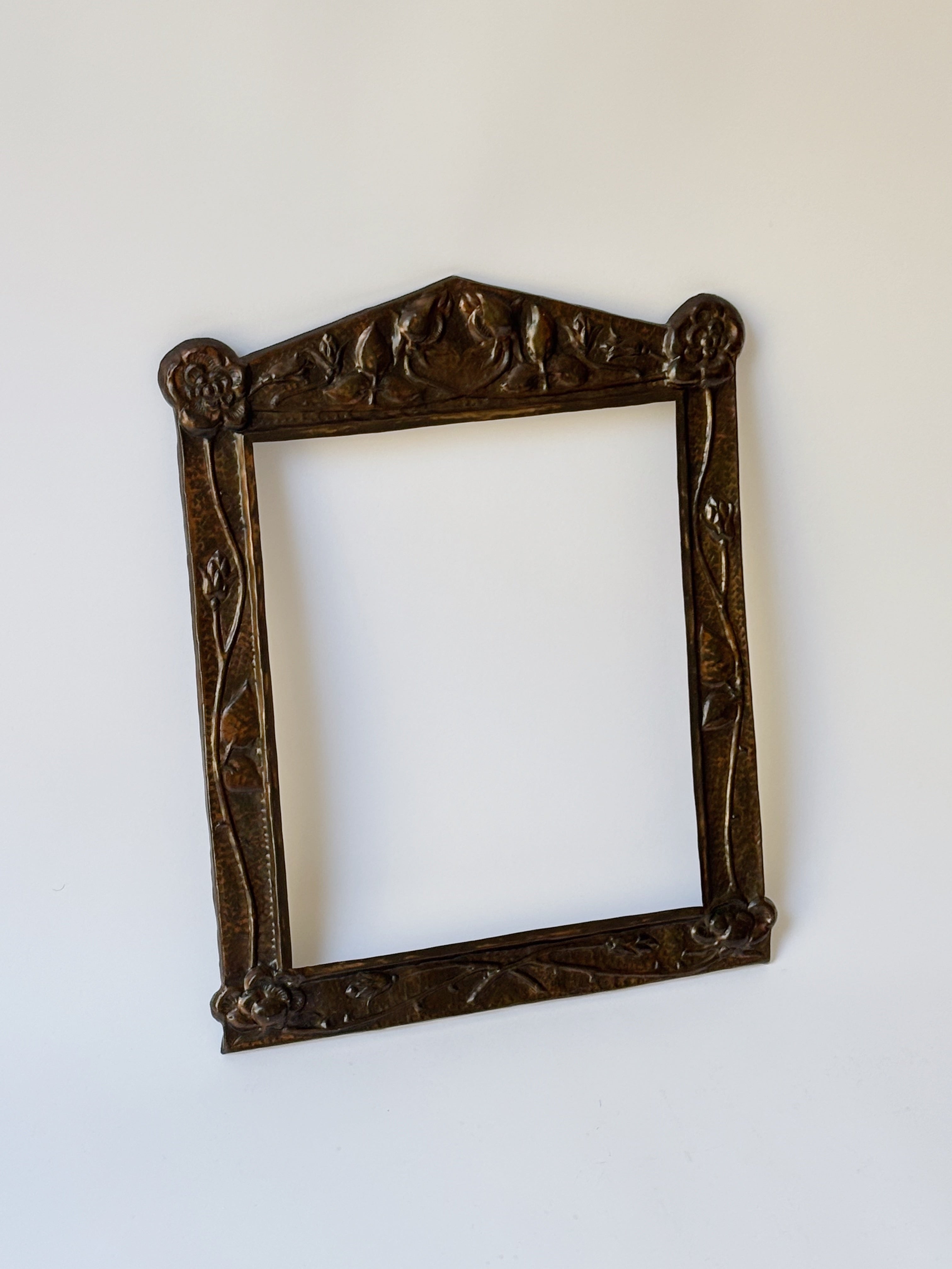 Repoussé Folk Art Copper Frame, c. 1970's-1980's Poland by Huerto | The Oblist