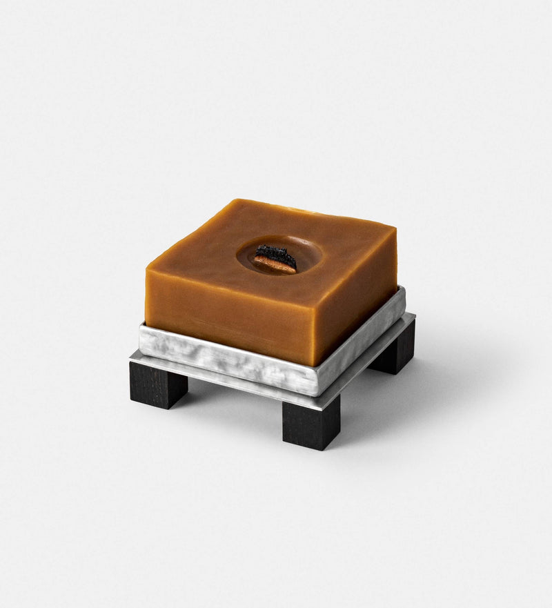 Minimalist Candle Holders S by HYZ | The Oblist — black marble and wood