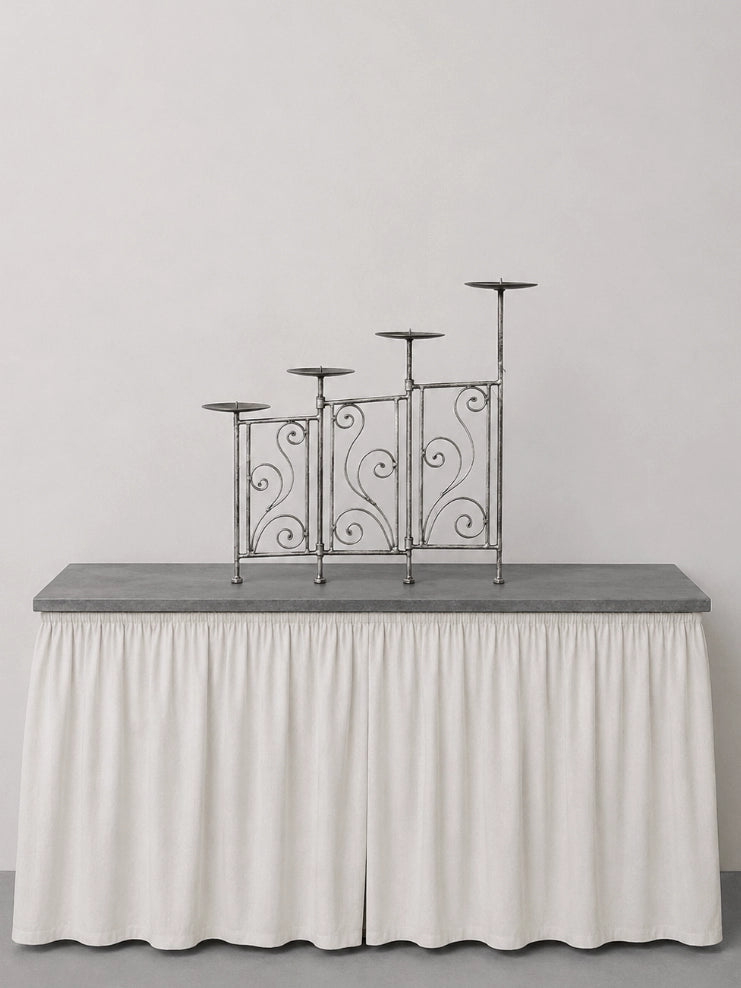 70s Vintage Candle Holder in Wrought Iron — detail view