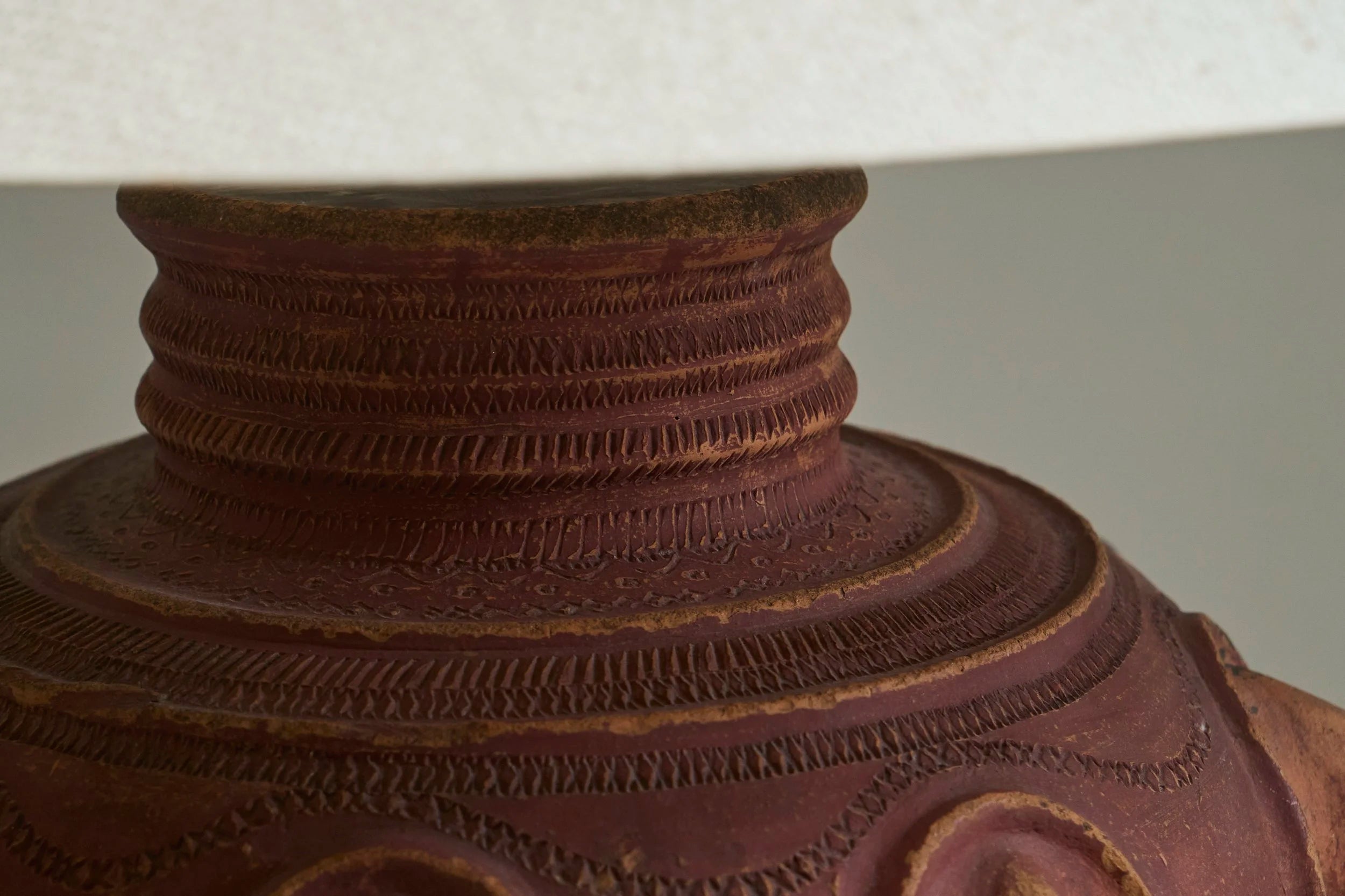 Monumental Wabi Sabi Style Studio Pottery Table Lamp — lifestyle setting