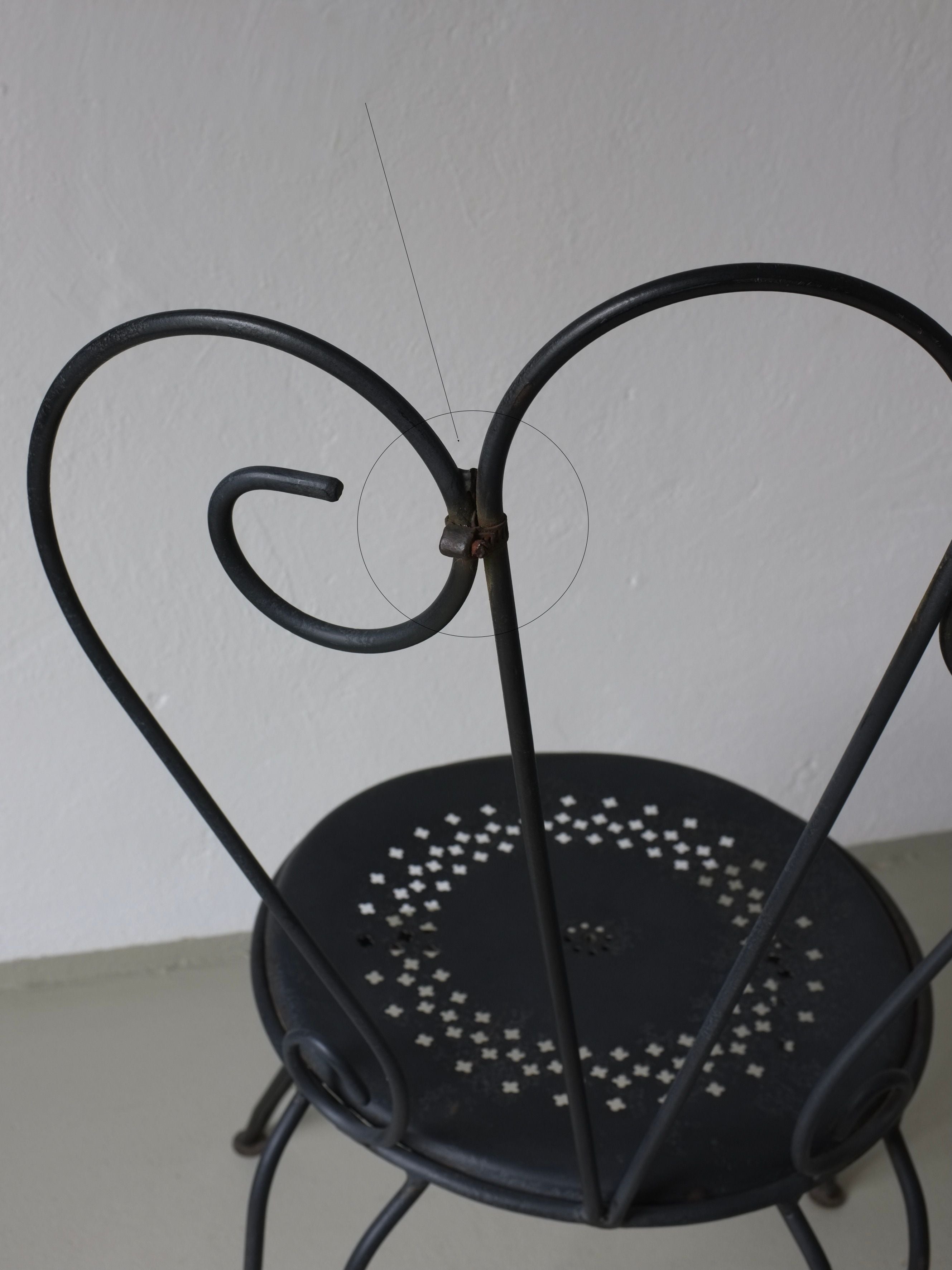 Ensemble de salle à manger de jardin en fer forgé, France des années 1950