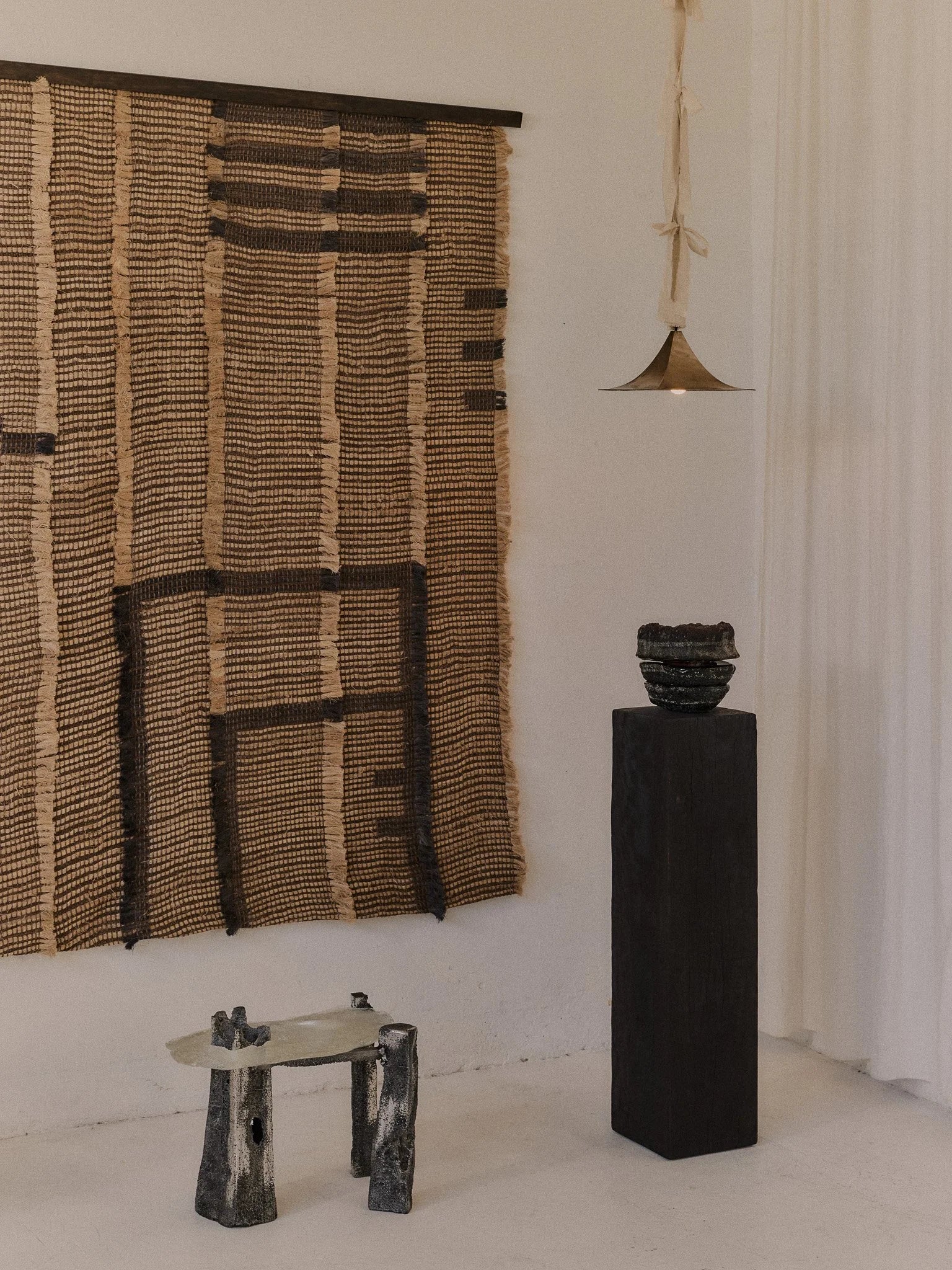 Wander - Handwoven Natural Textile Wall Hanging — detail view