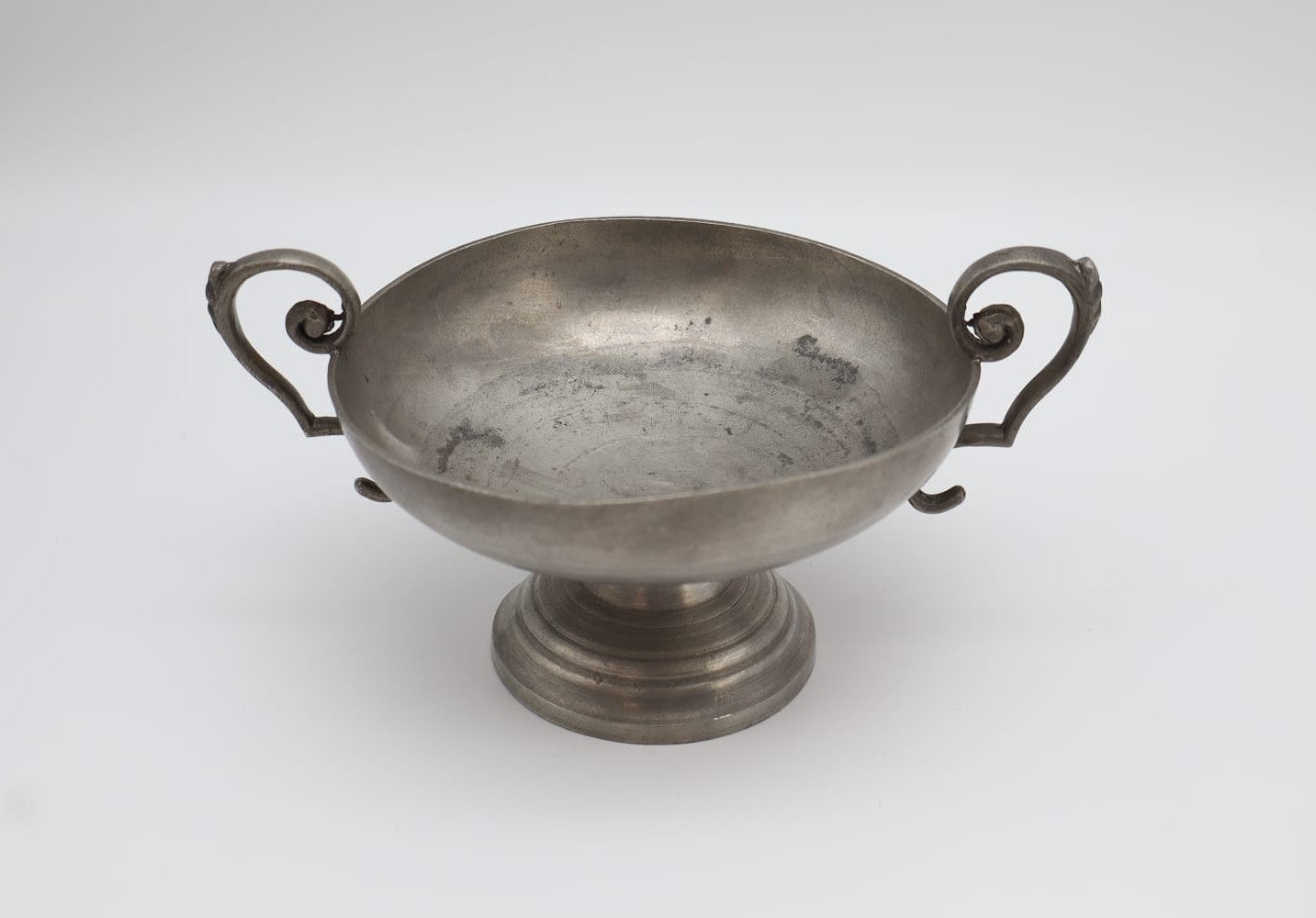 Art Deco Inspired Swedish Pewter Brandy Bowl, c. 1930s — detail view