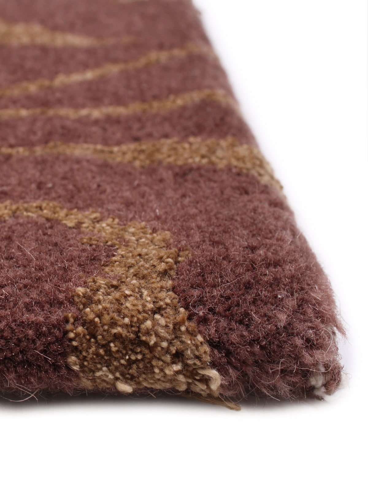 Tibetan Rug in Leaf 249 x 305 cm — side angle showing textured wool surface