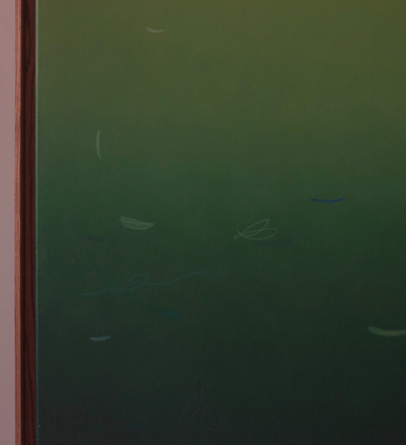 Within Canopy #2 Painting — side angle showing green gradient background
