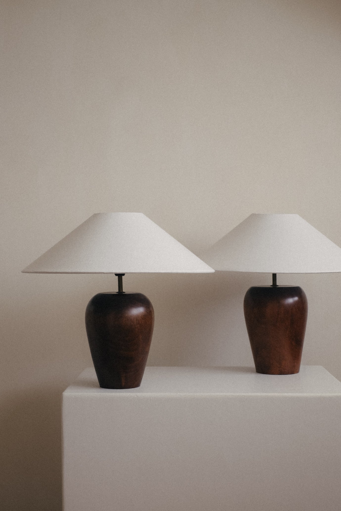 Mid-Century Modern Wooden Table Lamp — lifestyle setting
