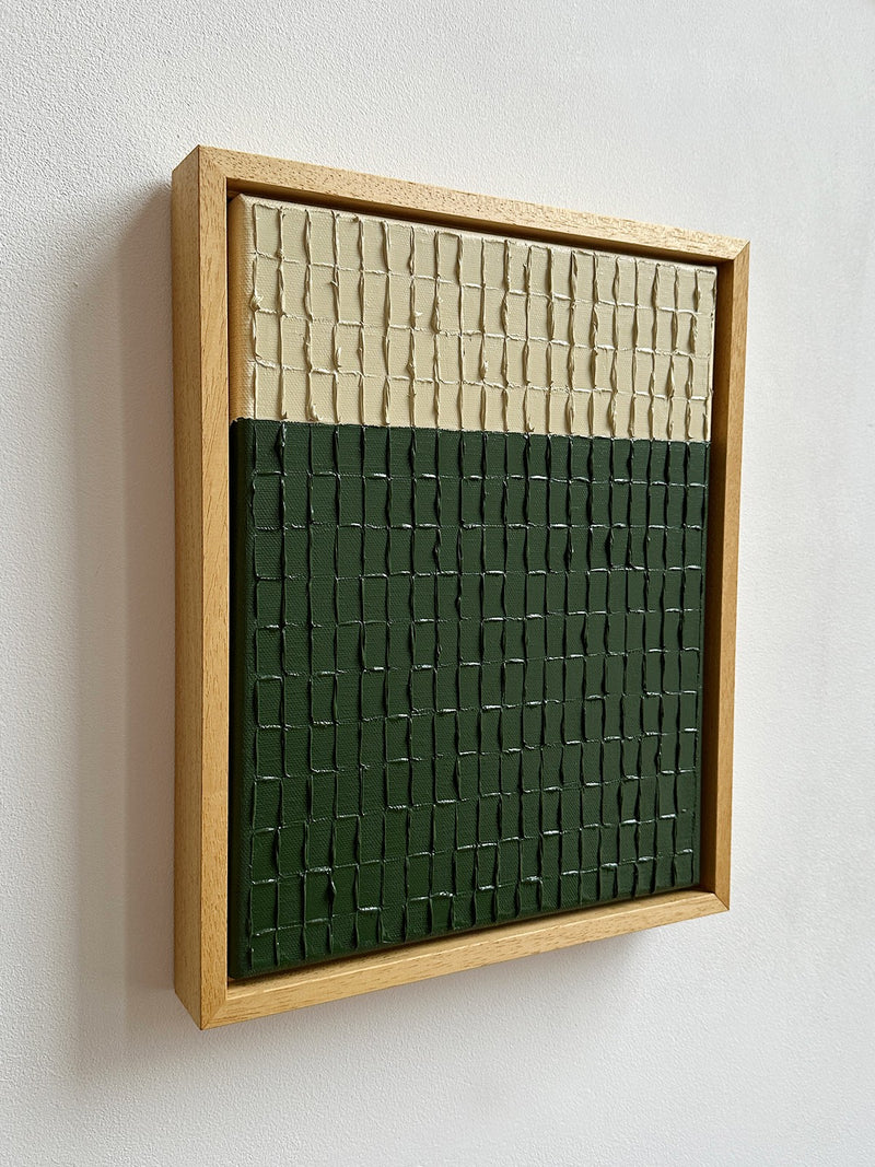 Buff Verte' Painting — close-up of textured green and beige surface