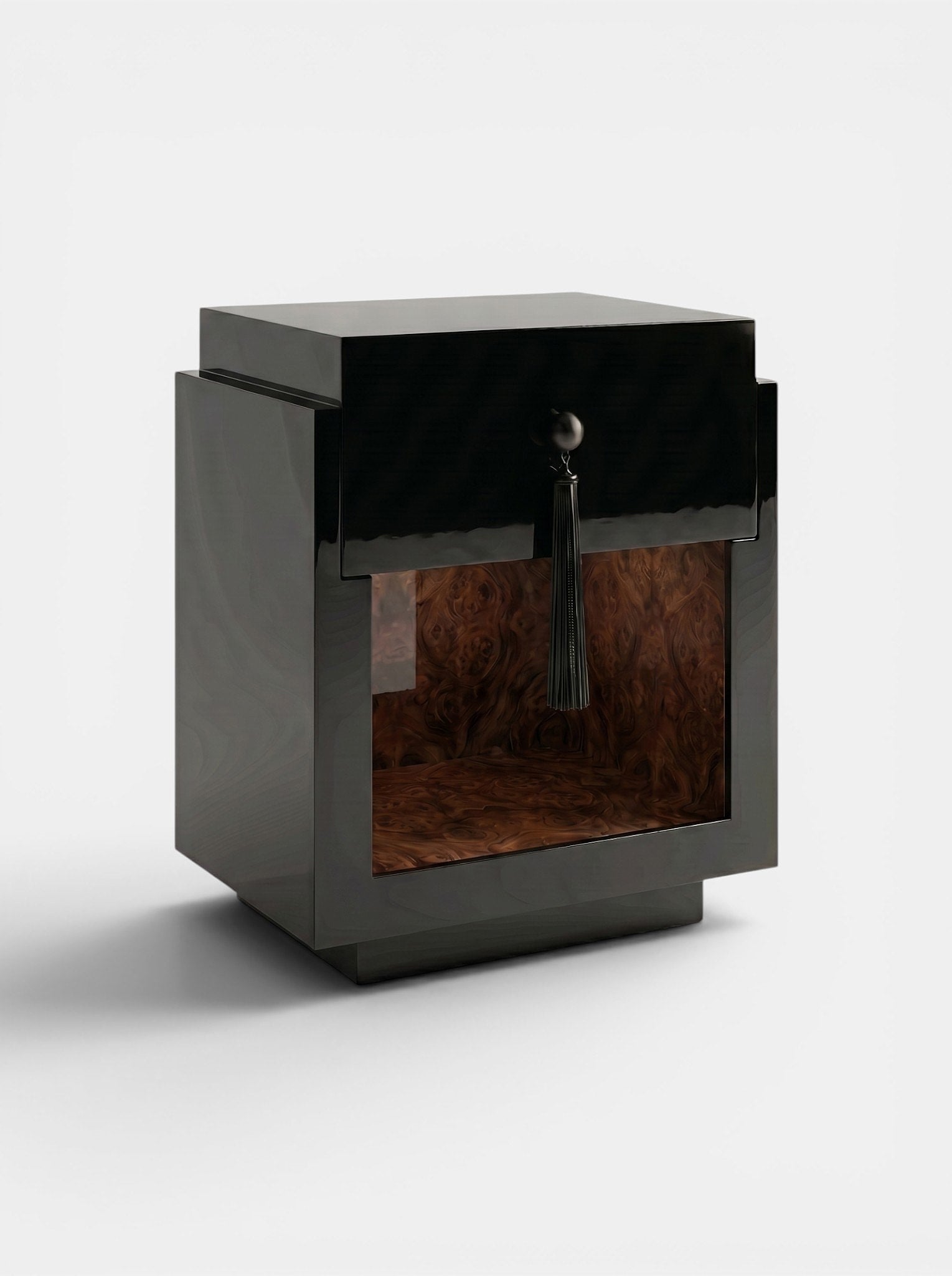 Leo Black And Dark Burl Wood — side angle
