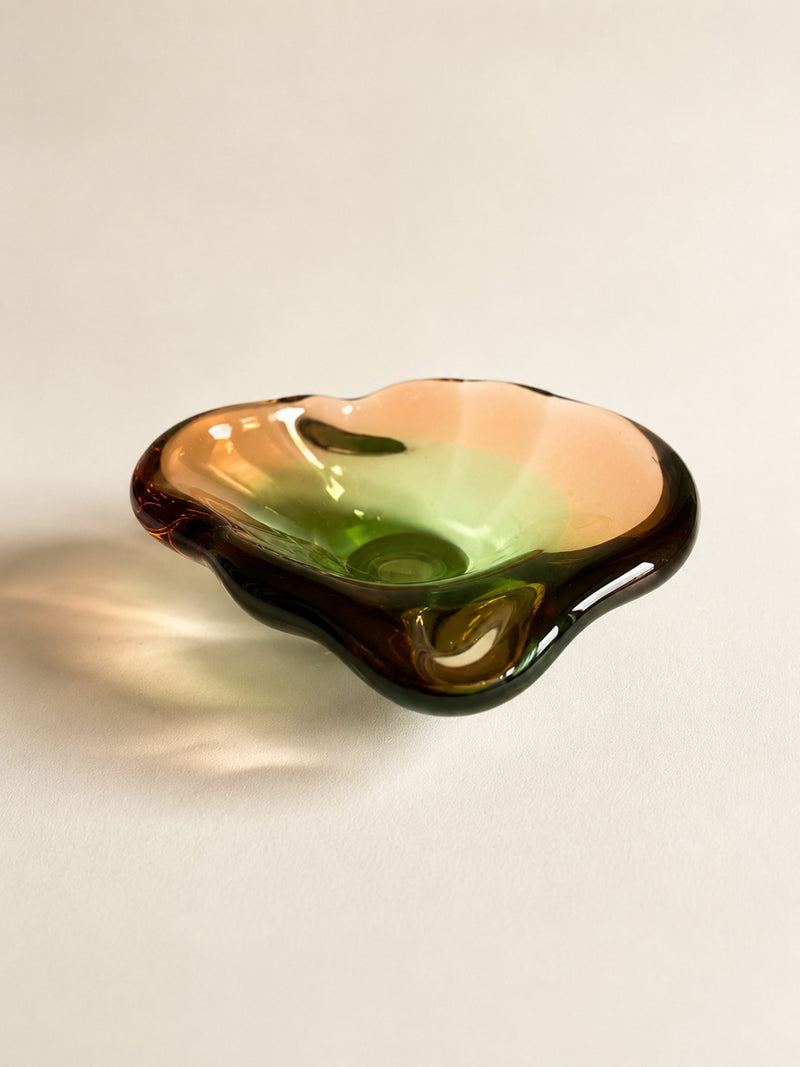 Murano Sommerso Two-Tone Glass Ashtray - 1960s — detail view