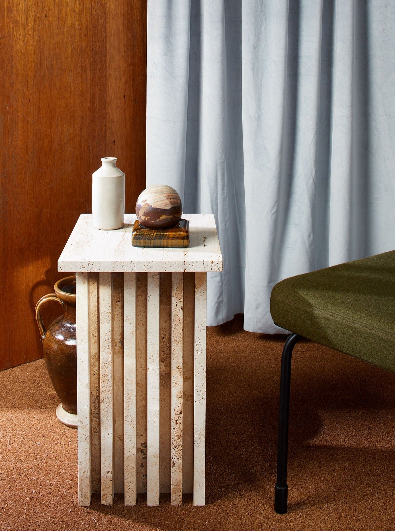 Table d'appoint Vondel en travertin