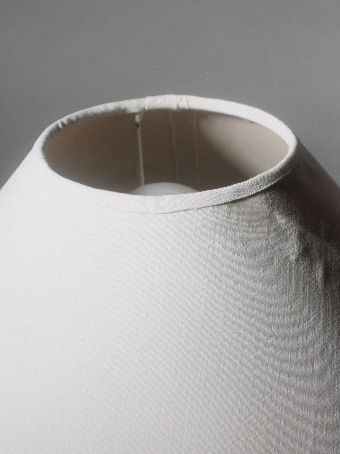 Ethnic Relief Ceramic White Shade Table Lamp, 1960s — close-up