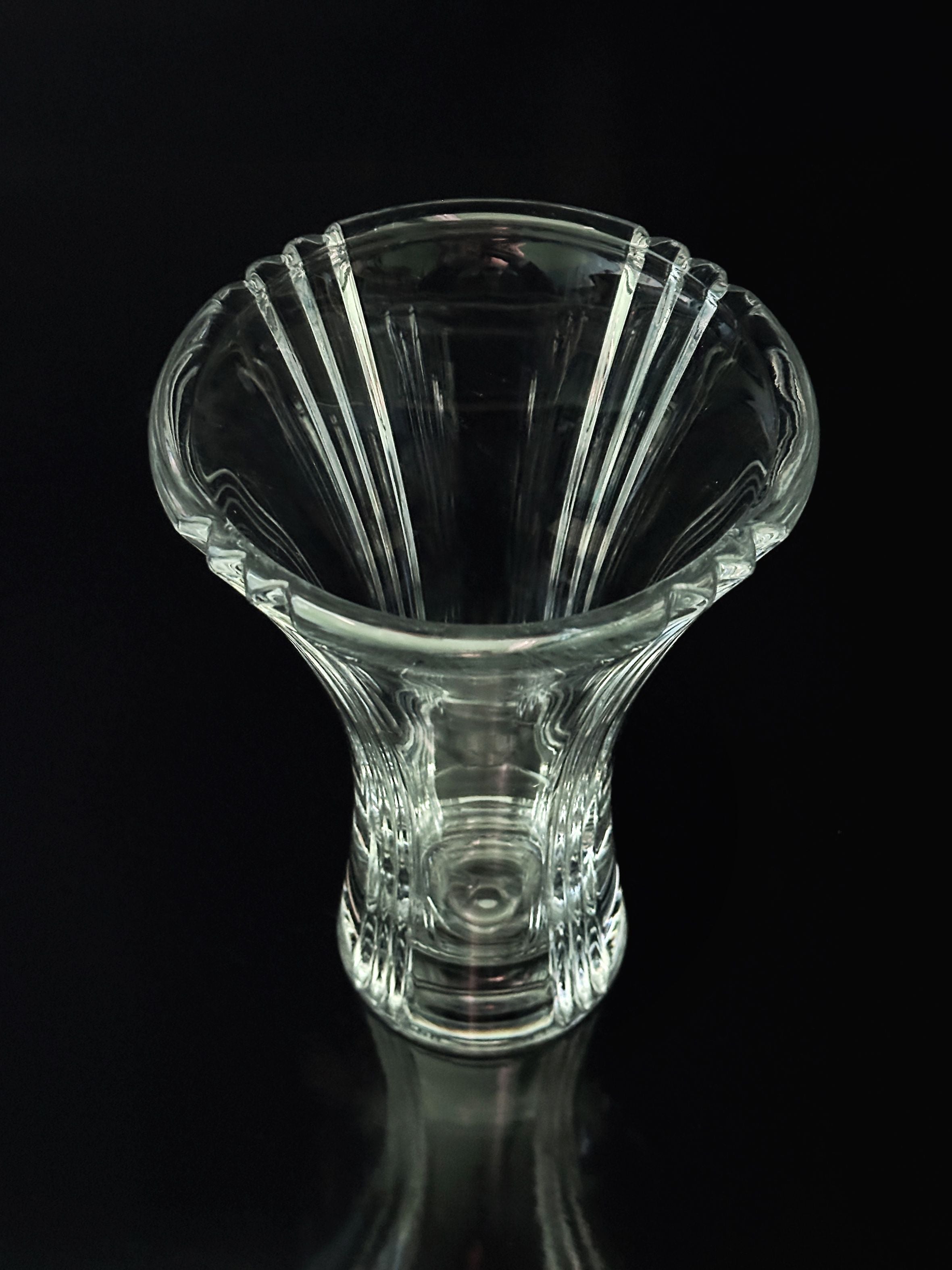 Grand vase Art Déco en verre cristal