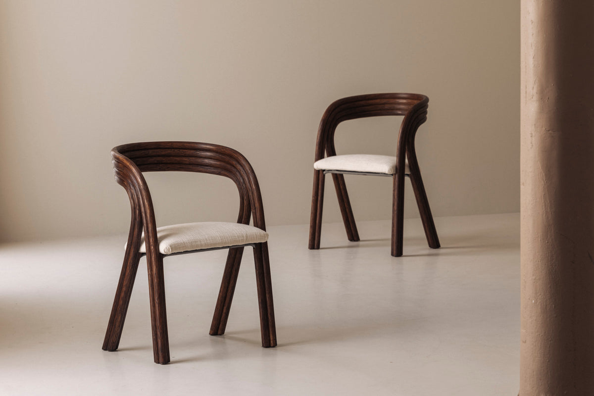 Sculptural Set of Six Dining Chairs by Axel Enthoven for Rohé, 1980s — close-up