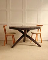 Circular wooden table — lifestyle setting