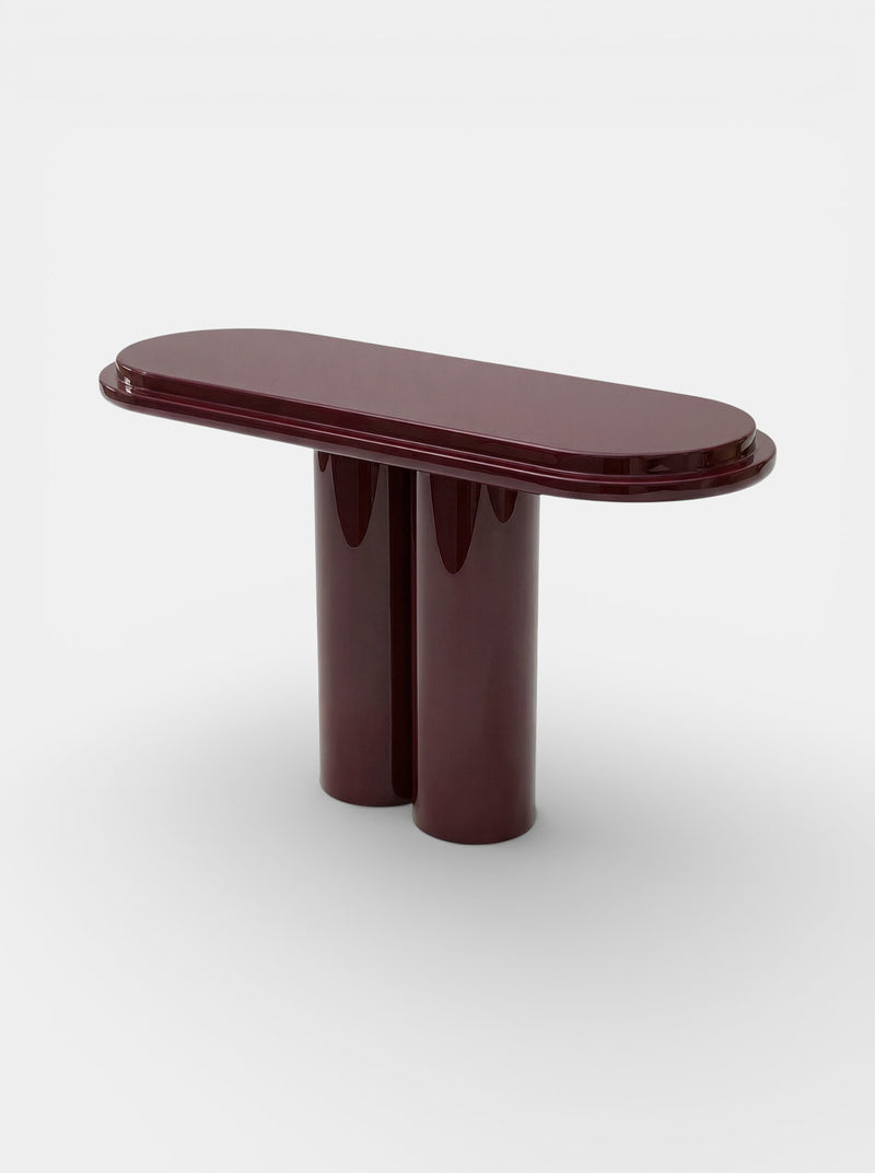 Ida Bordeaux Lacquered Console — detail view