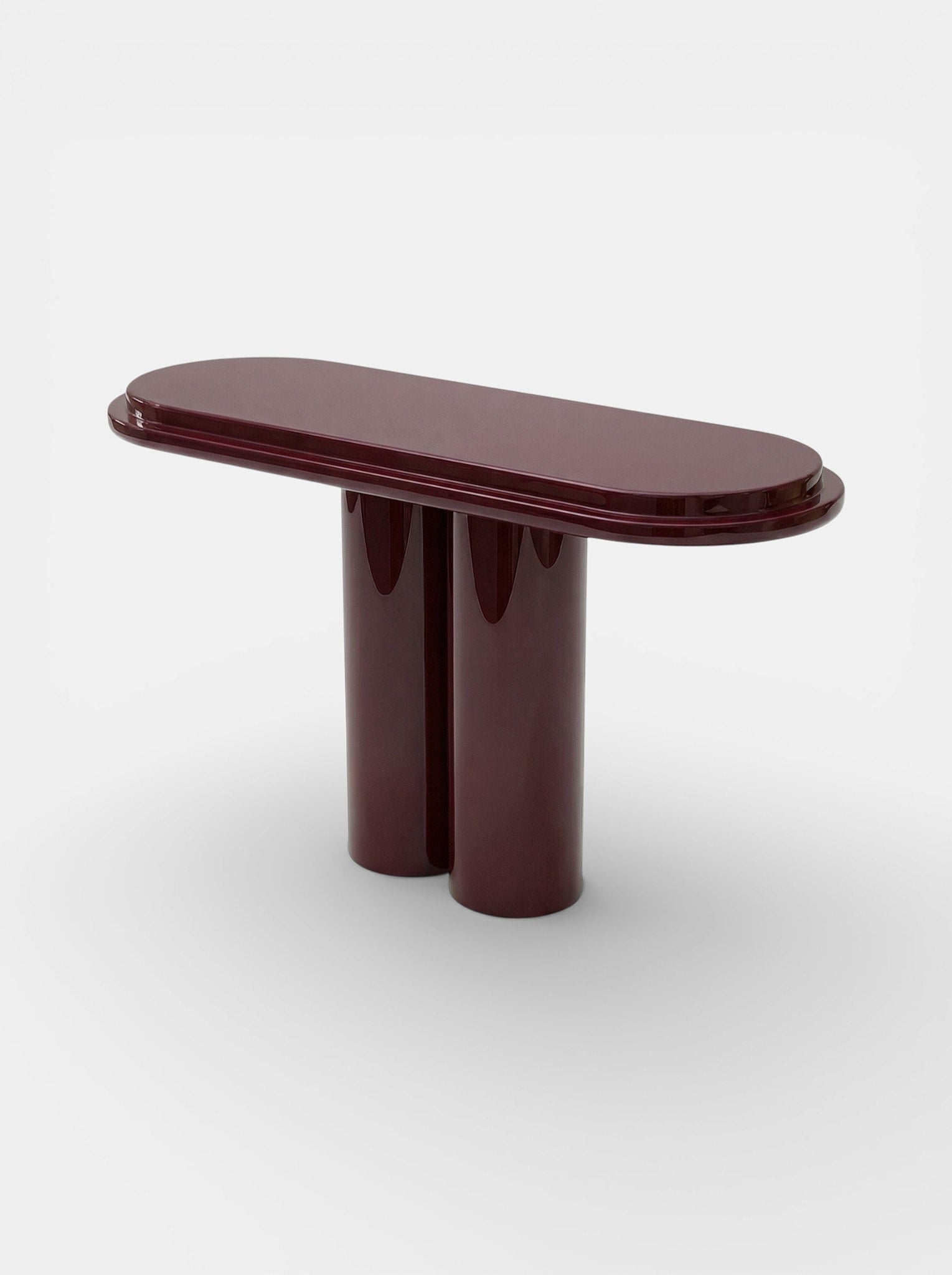 Ida Bordeaux Lacquered Console — detail view