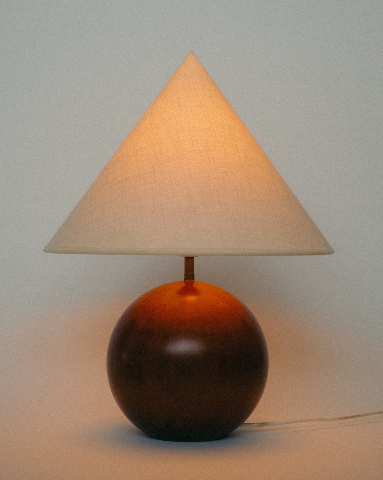 Wooden Sphere Table Lamp — detail view