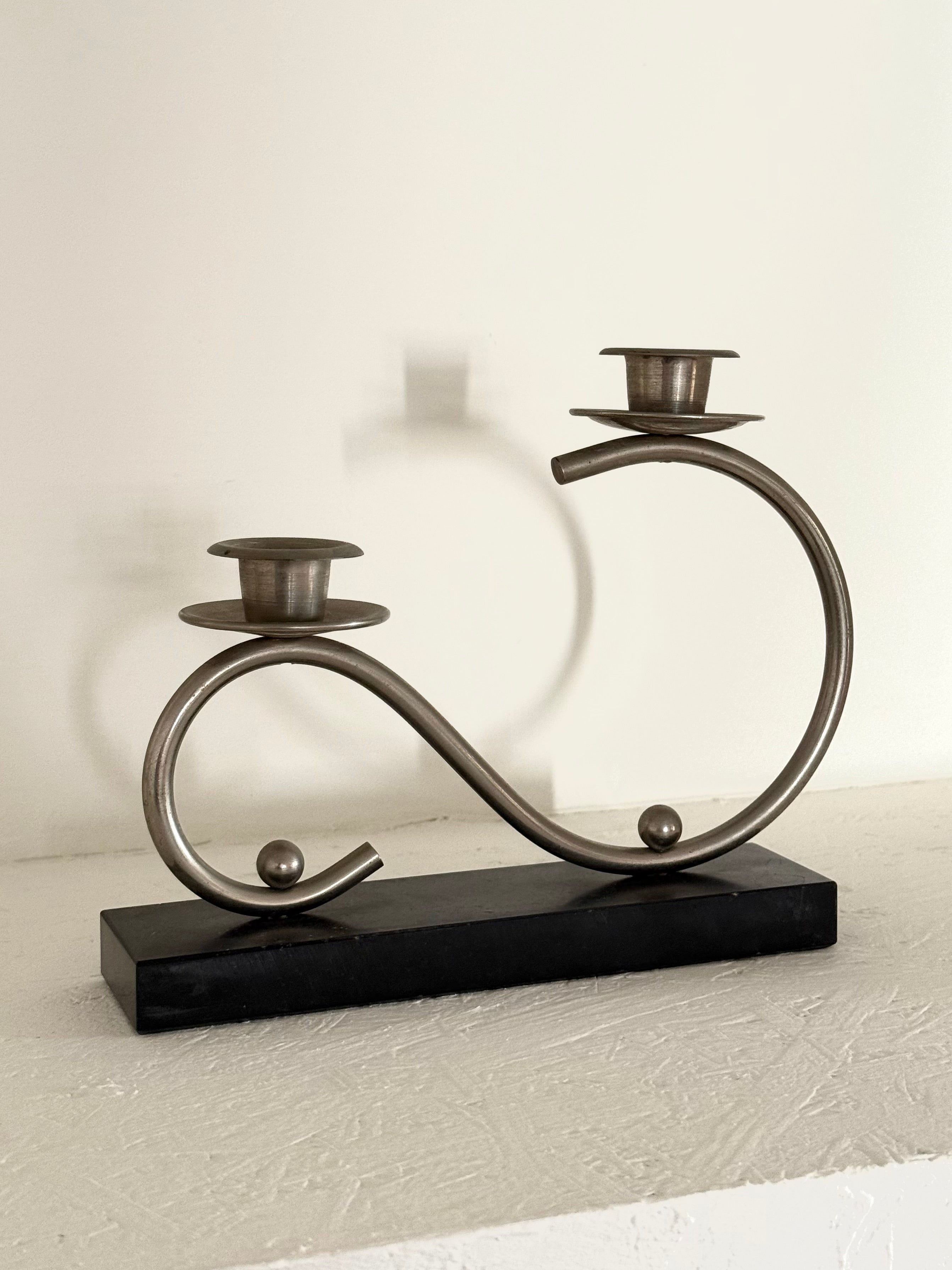 Art Deco candlestick from the 1920s — detail view