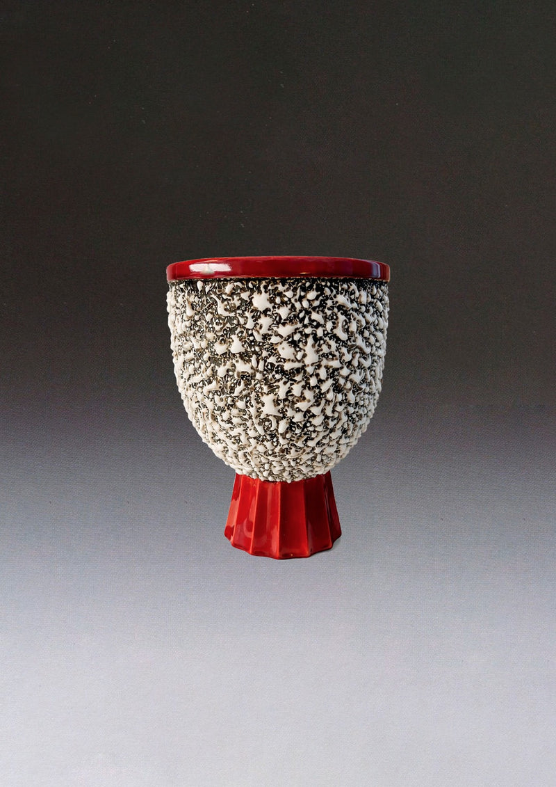 Art Deco Ceramic Oxblood vase By Paul Millet Manufacture de Sevres — detail view
