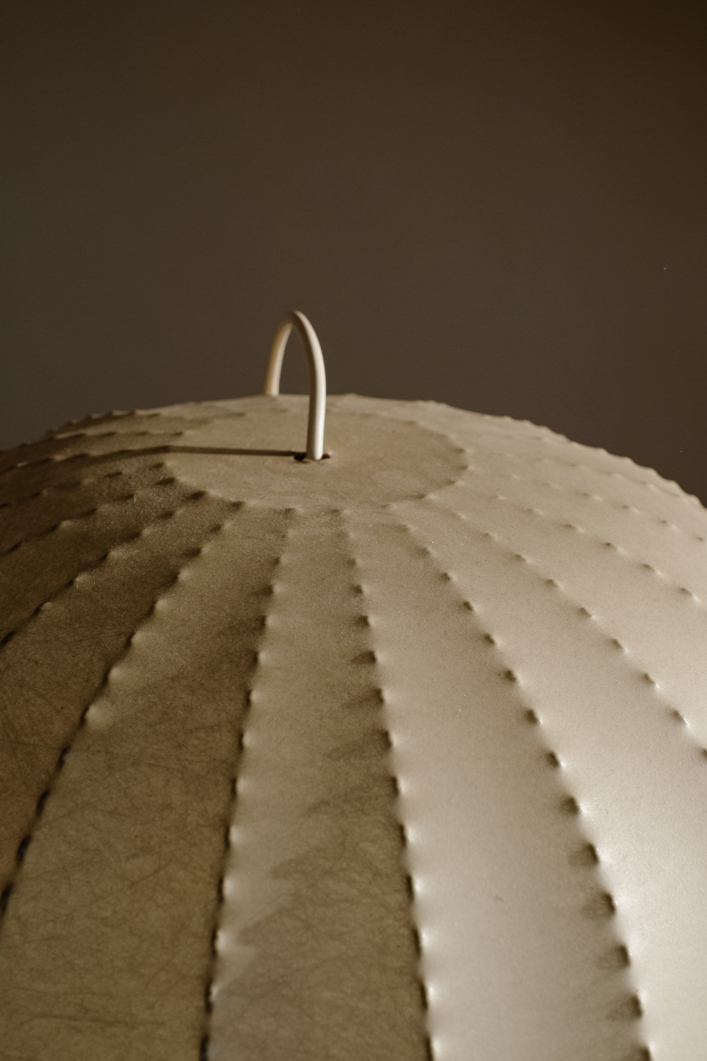Cocoon Lamp 1960s — top view of textured fabric shade
