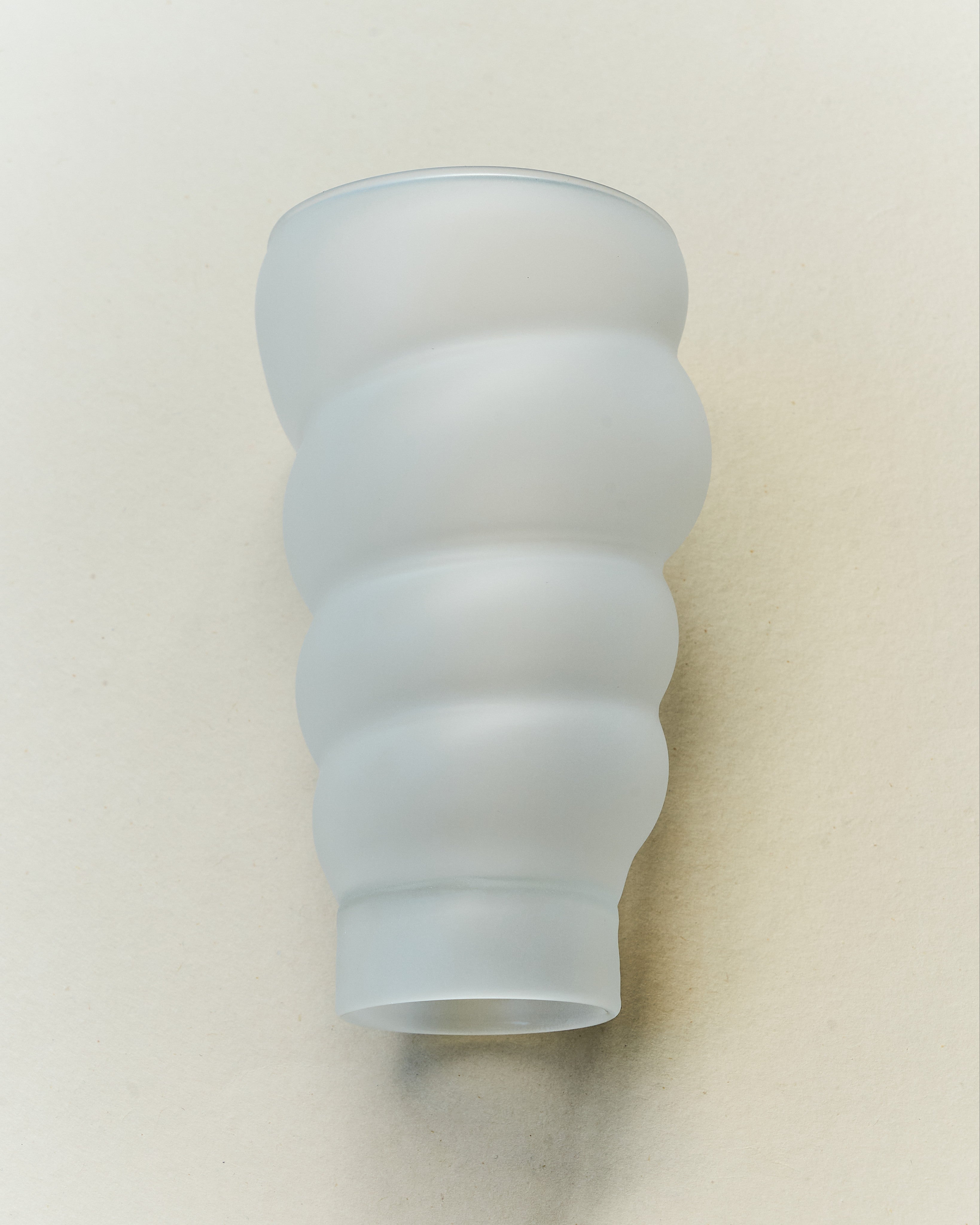 Frosted glass tumbler with ribbed texture from Paguro set