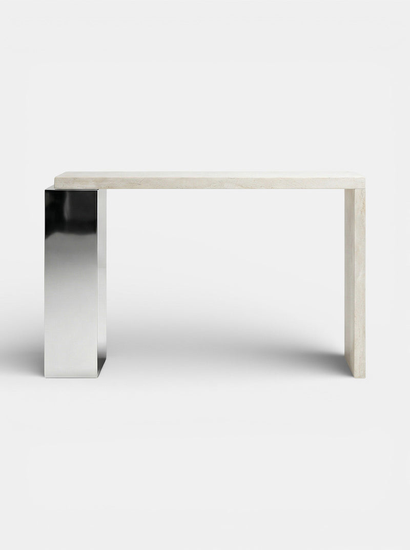 Jill Console Travertine & Inox by Marbera | The Oblist