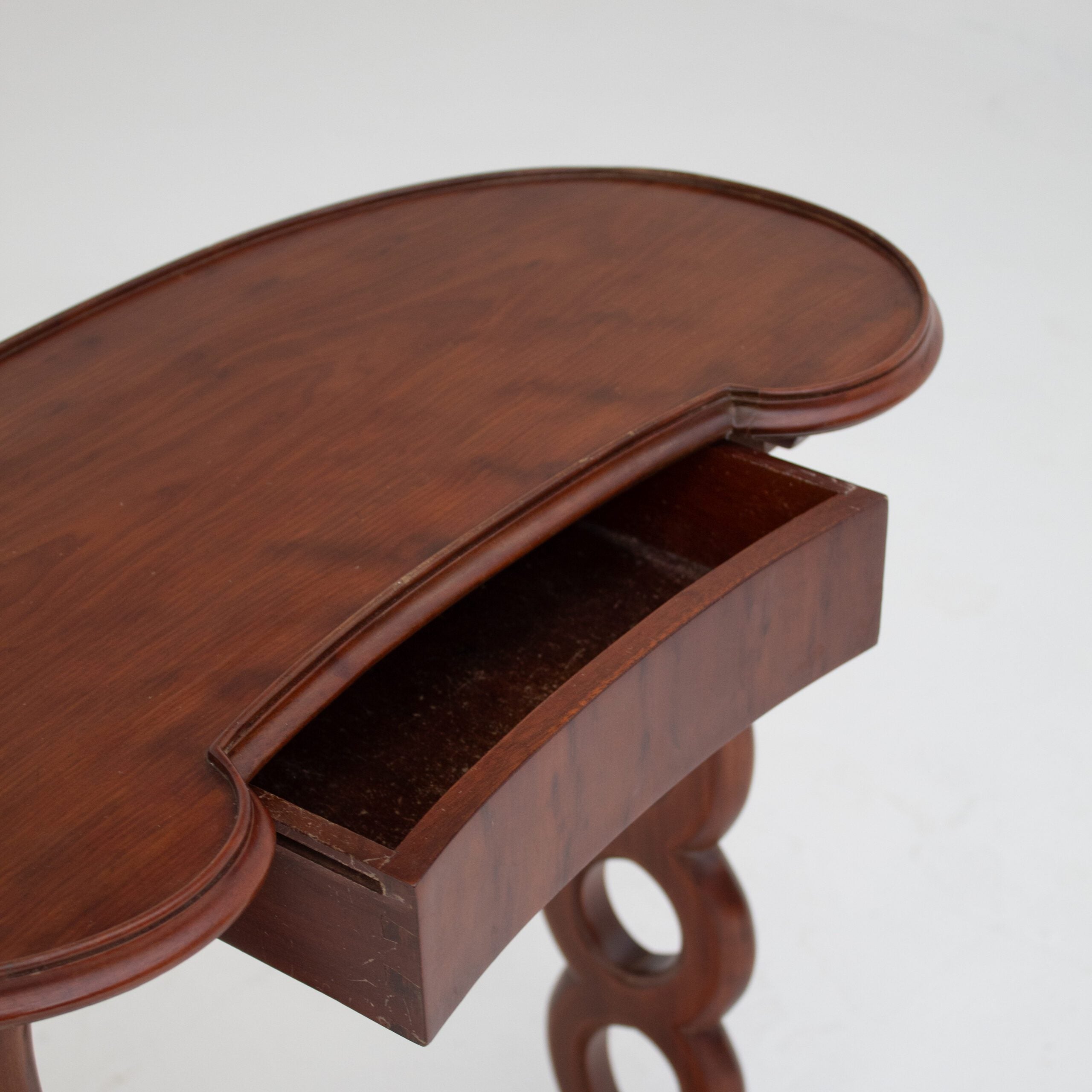 Michel Briard Sculptural Mahogany Side Table with Drawer — view 10