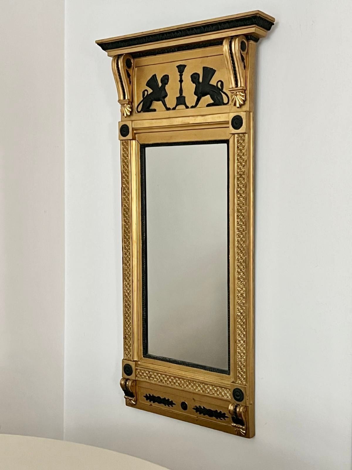 Large Gustavian Neoclassical Mirror, 1800s