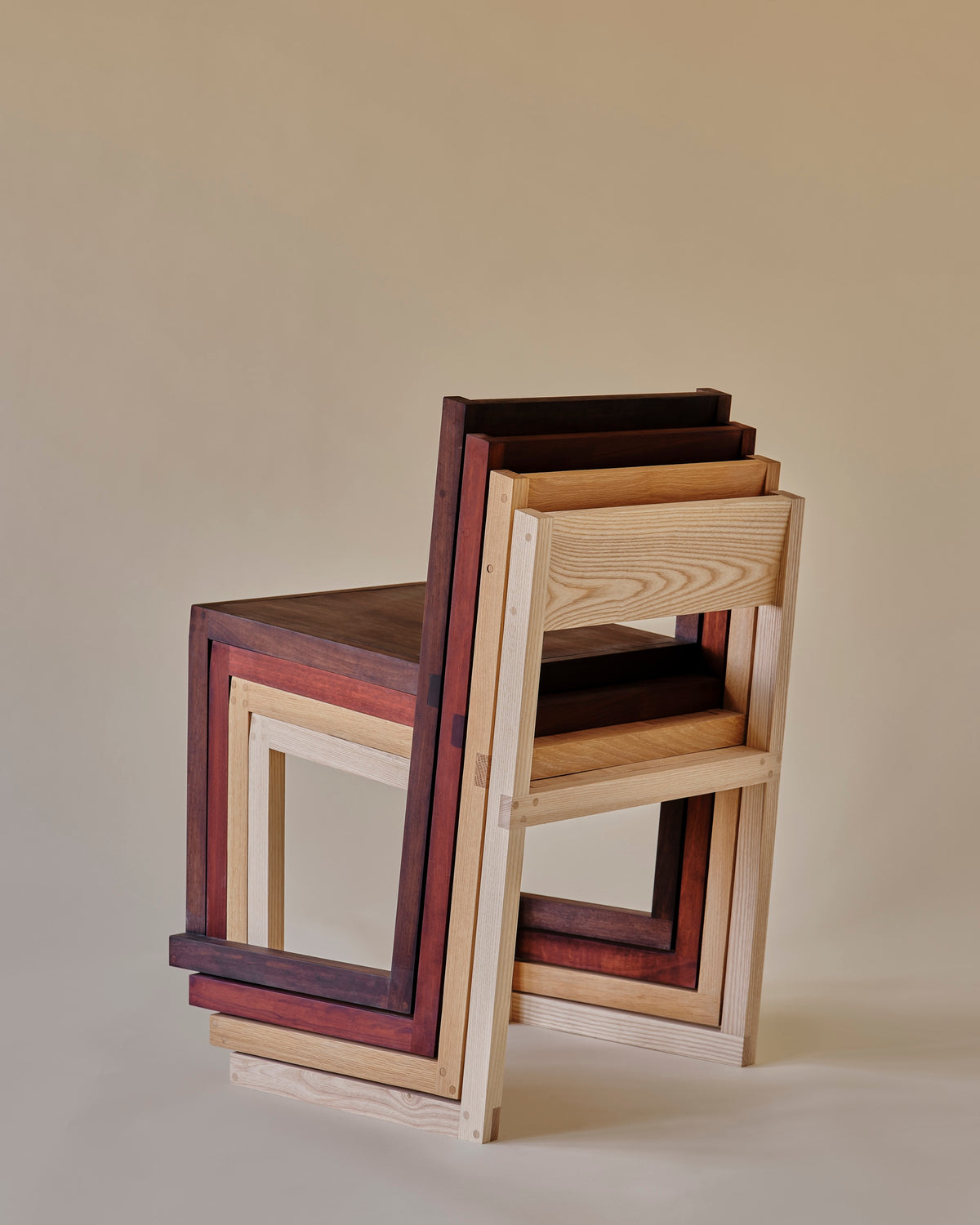 Stacking Chair in Smoked Walnut — detail view