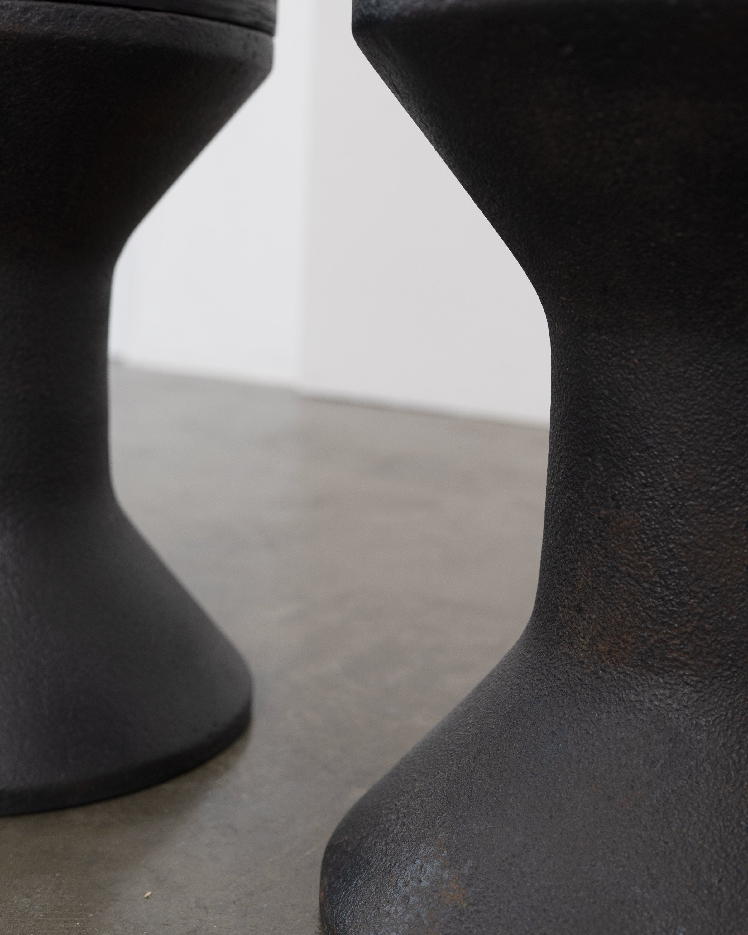 Patinated Steel and Plywood Stool / Side Table