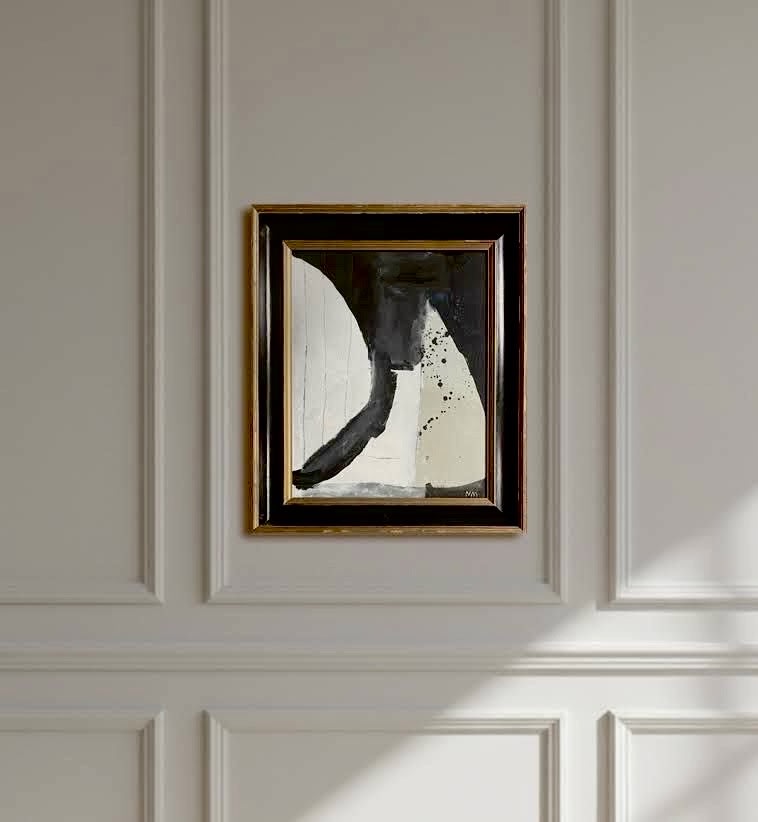 "Narragansett IX" Encre, Acrylique et Charbon de Bois sur Toile