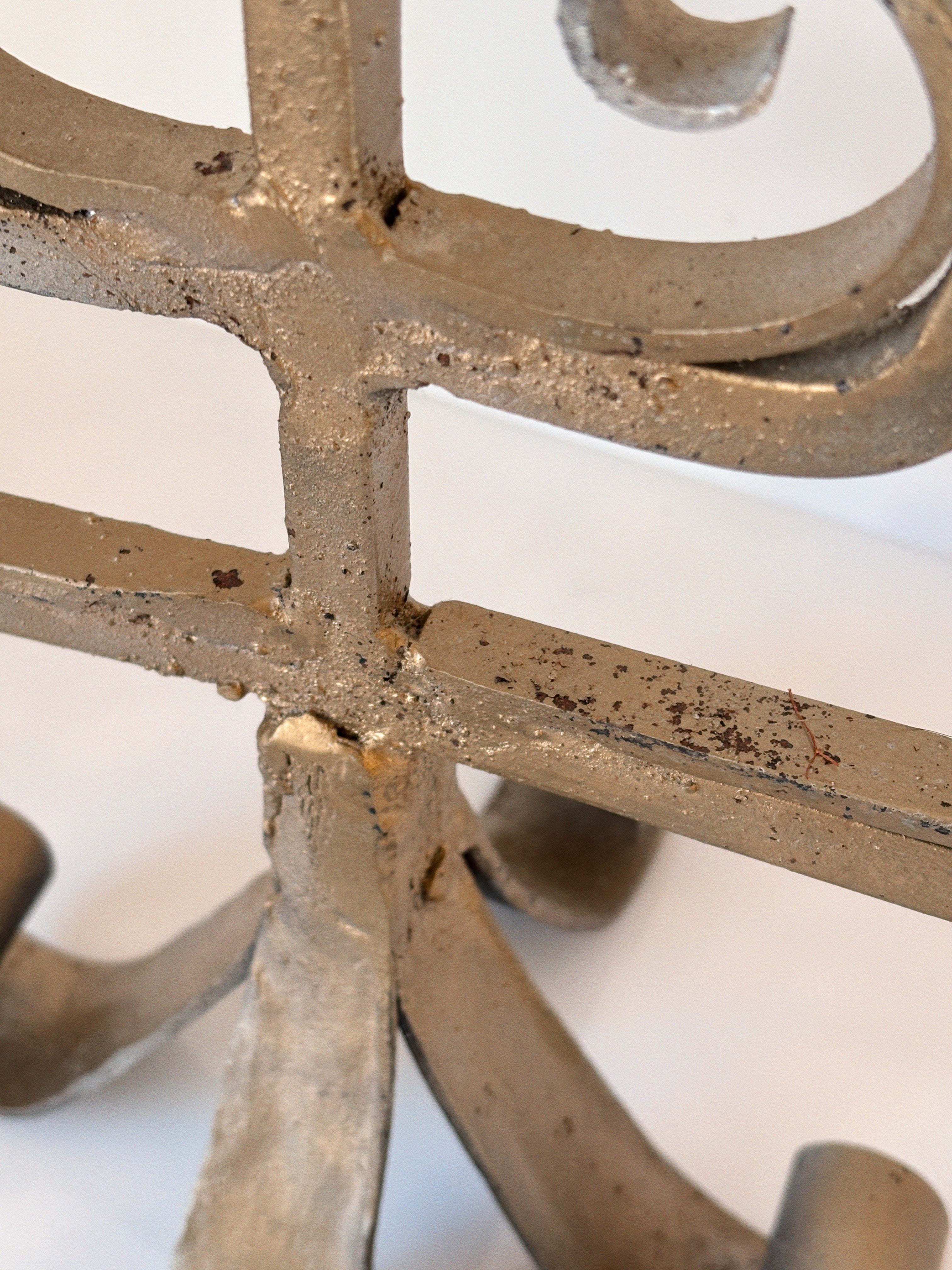 Folk Art 5 Arm Candelabra, Poland — close-up