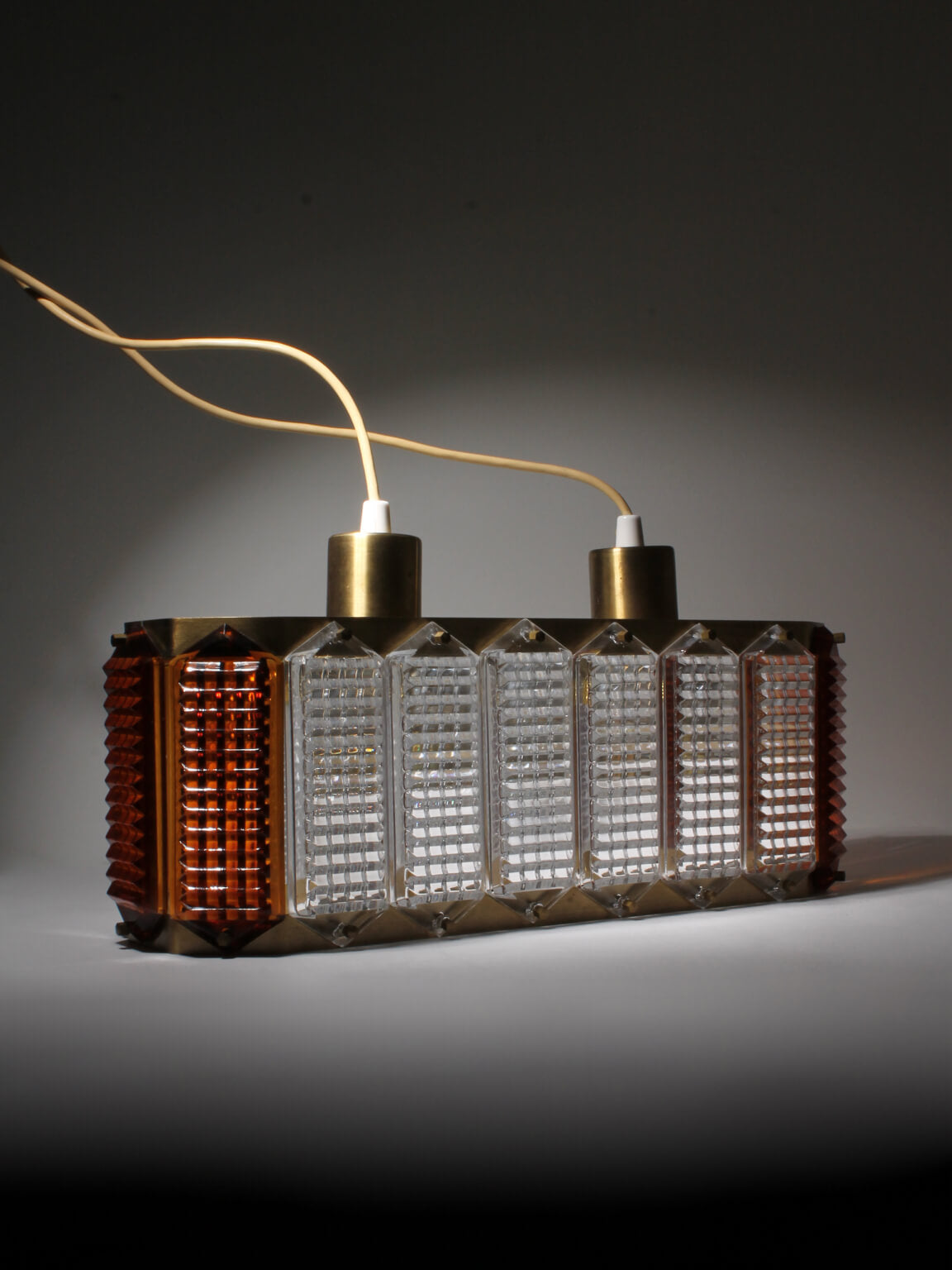Wiktor Berndt Mid-Century Crystal And Brass Ceiling Light, For Flygsfors, Sweden — additional view