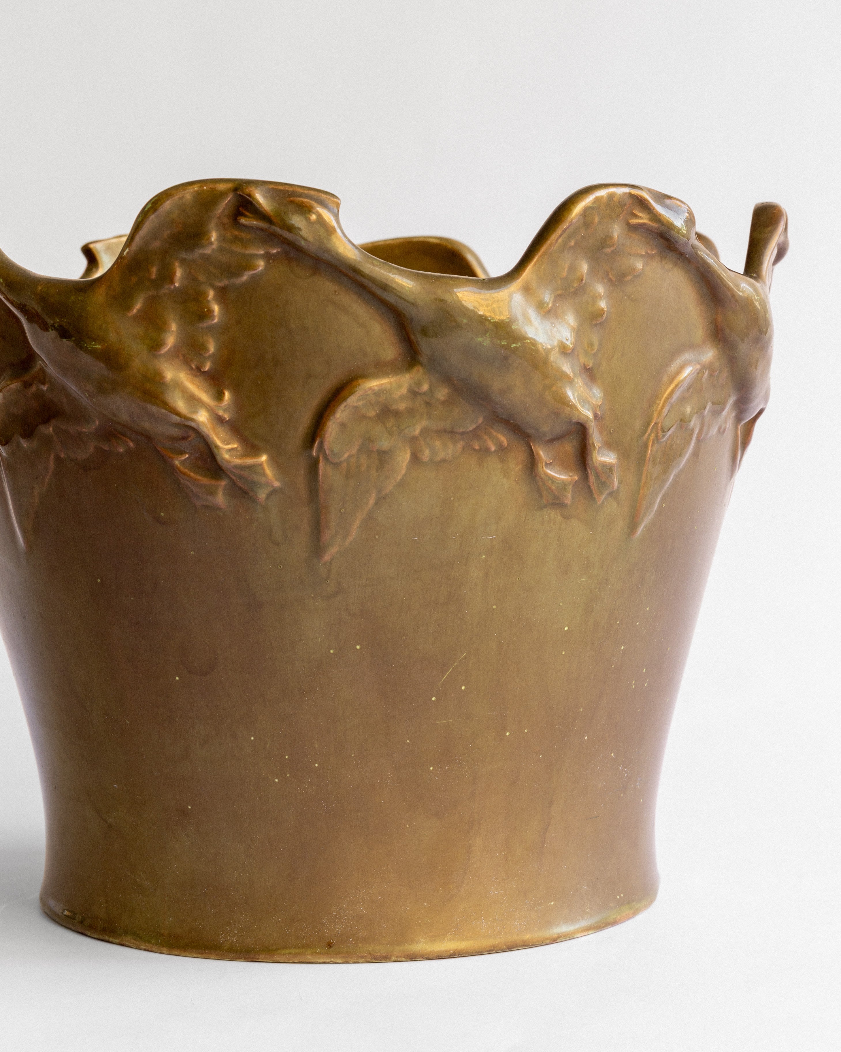 Large Art Nouveau Planter by Gustavsberg, Sweden, C. 1905 — lifestyle setting