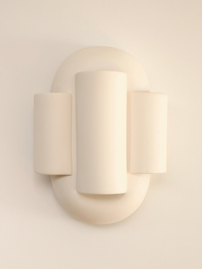 YEREK ceramic wall Light — close-up of matte white ceramic finish