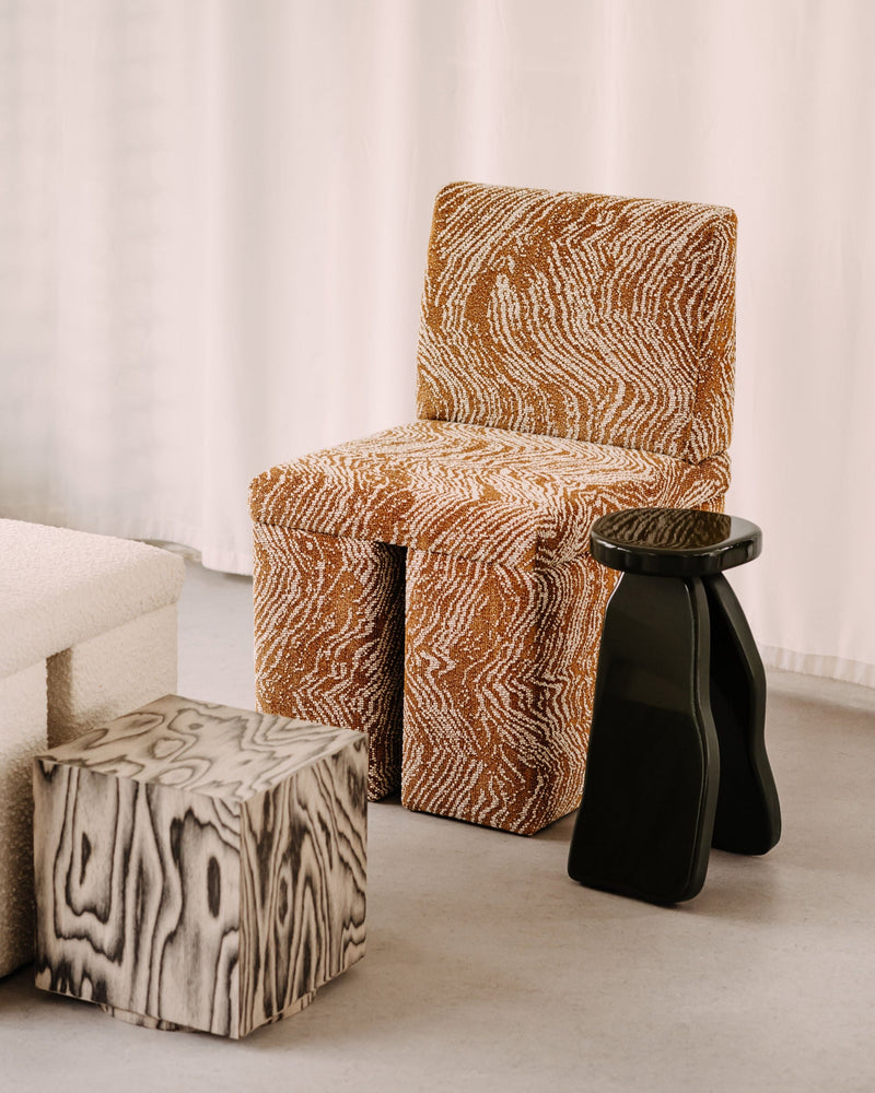 Side Table Object107 — close-up of glossy black surface in modern setting