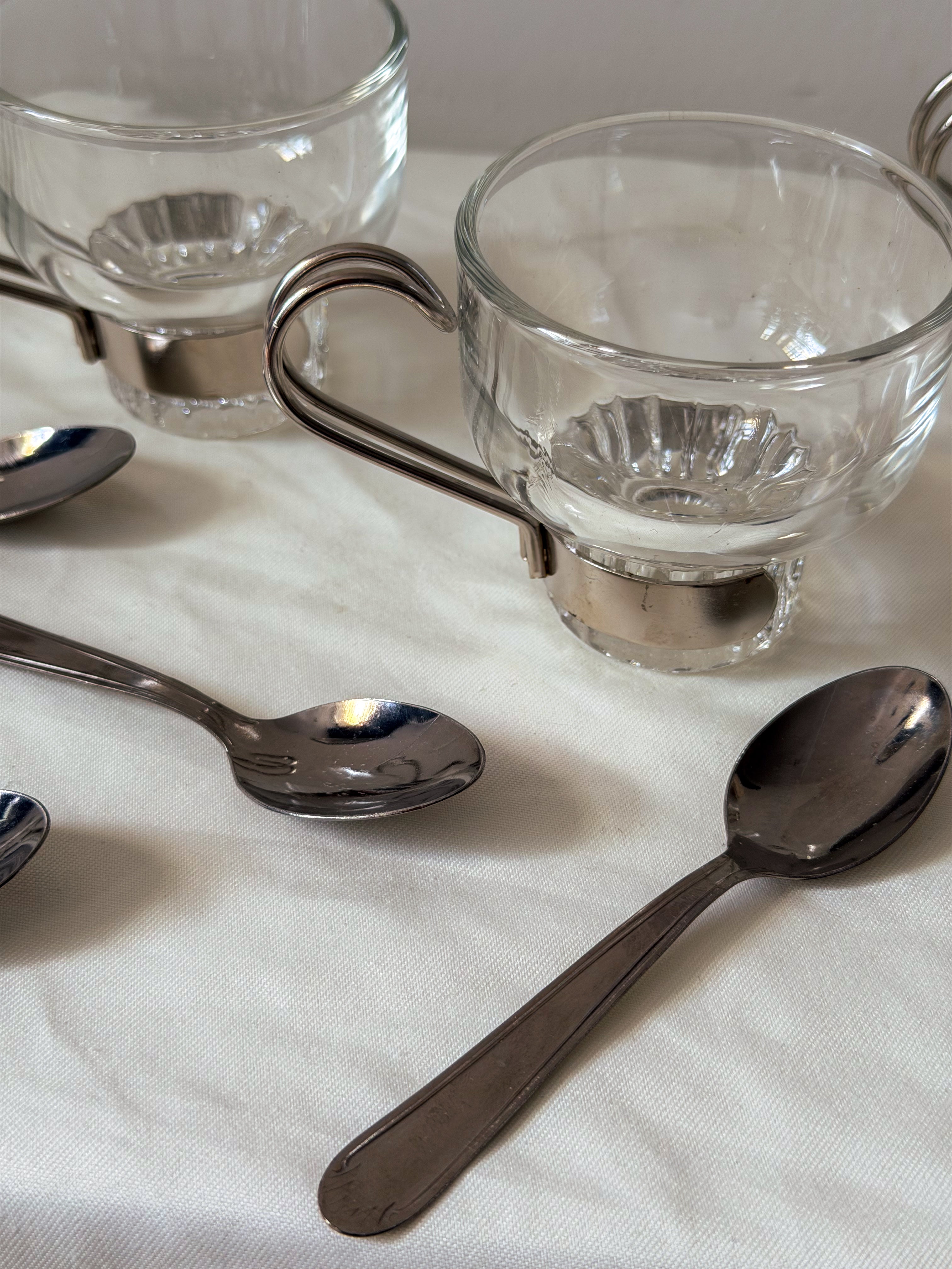 Vintage Italian coffee cup set — close-up