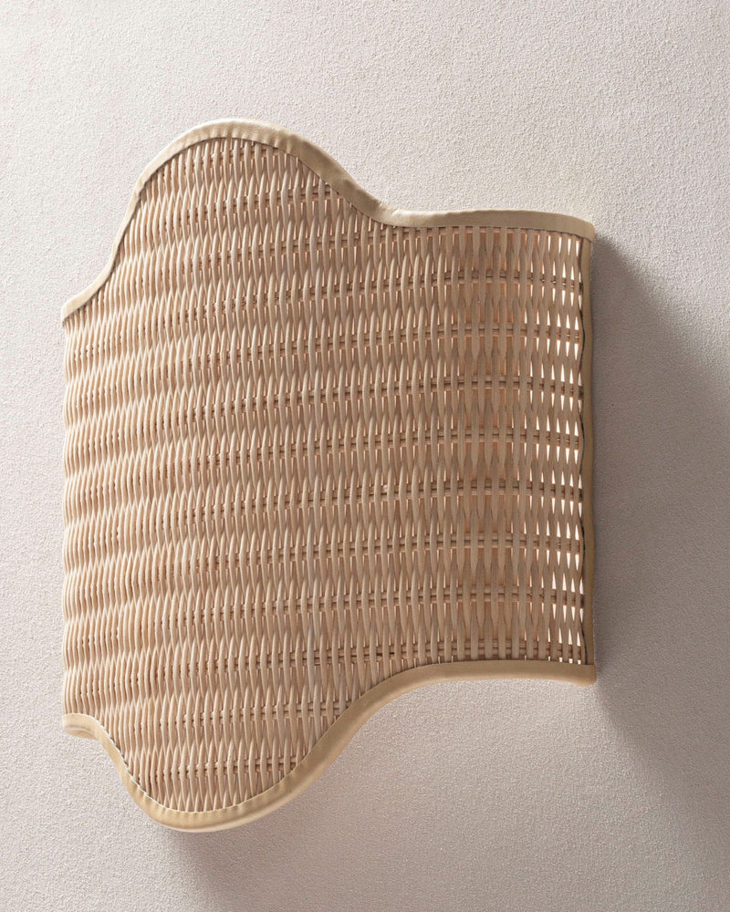 Orion woven leather wall light applique by Giobagnara