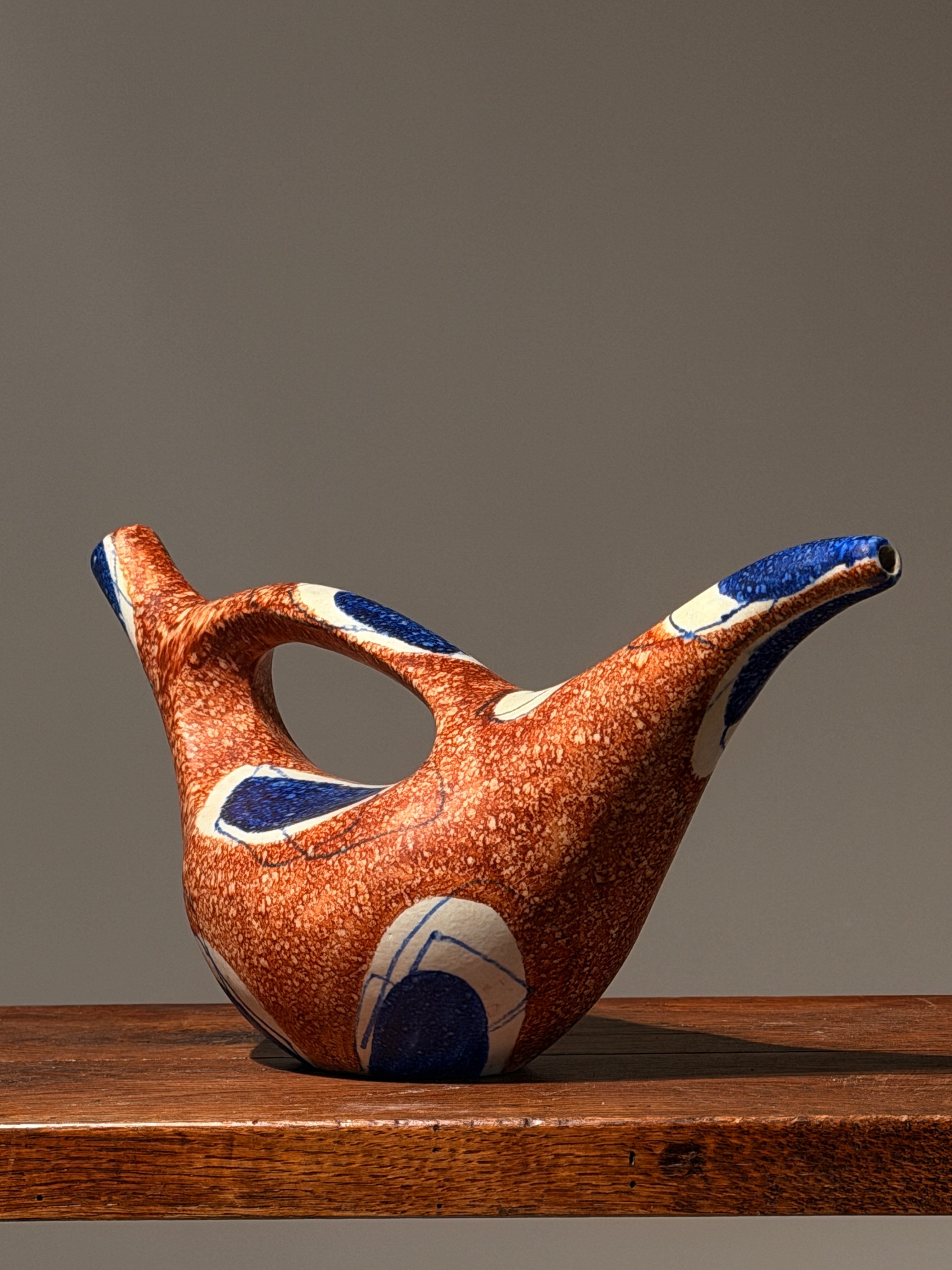 Sculptural ceramic vessel, Italy, circa 1960 — detail view