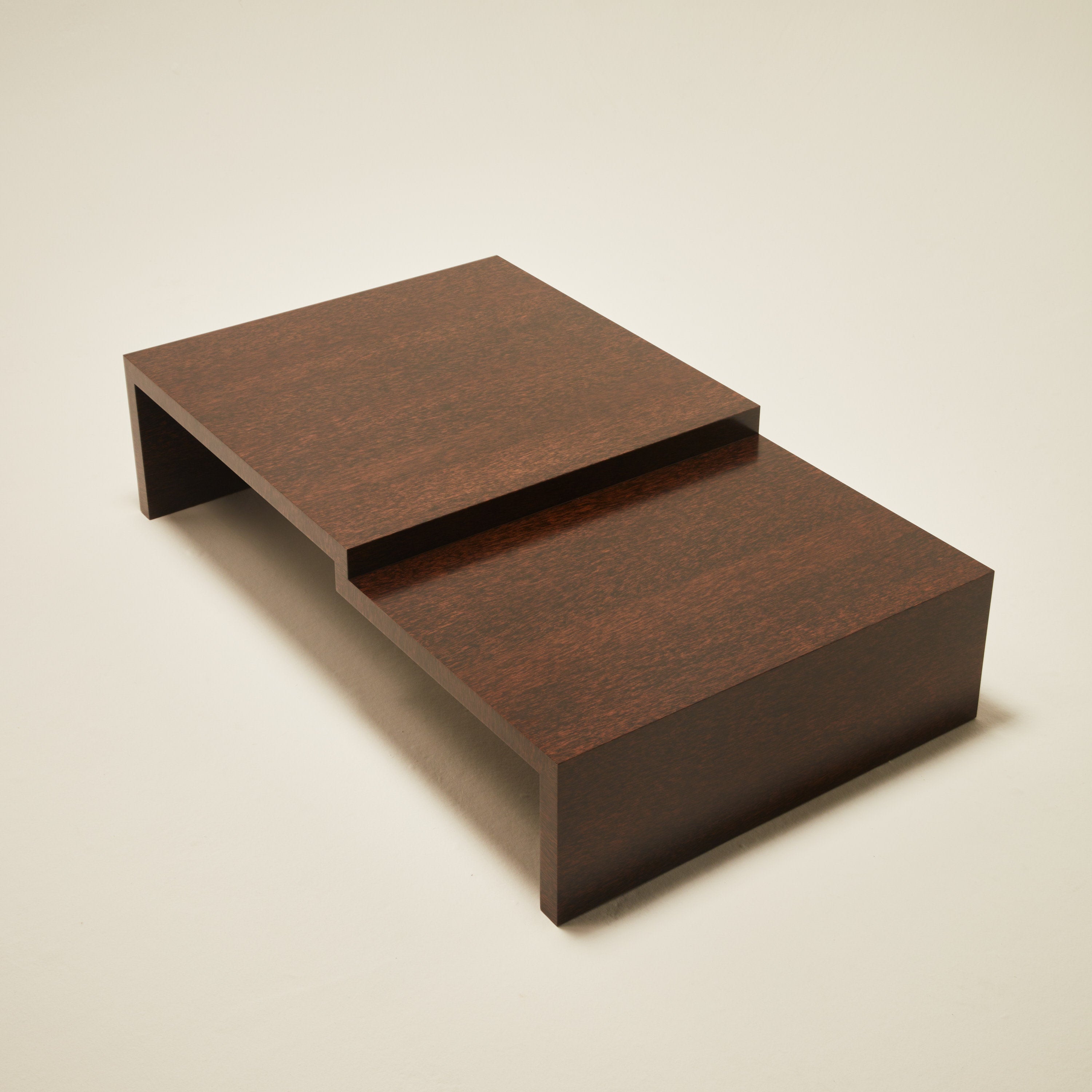 'Continuous' Coffee Table II Handcrafted in Wood Venner — lifestyle setting