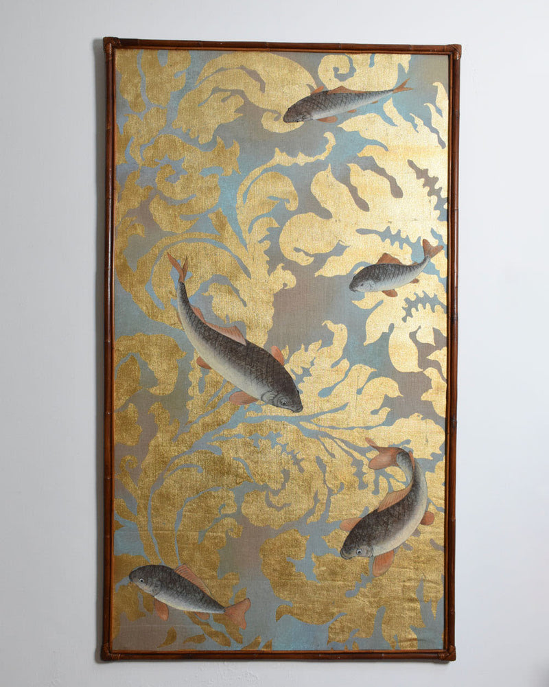 Fishes and foliage print on canvas, 1970s. by Barracuda Interiors | The Oblist